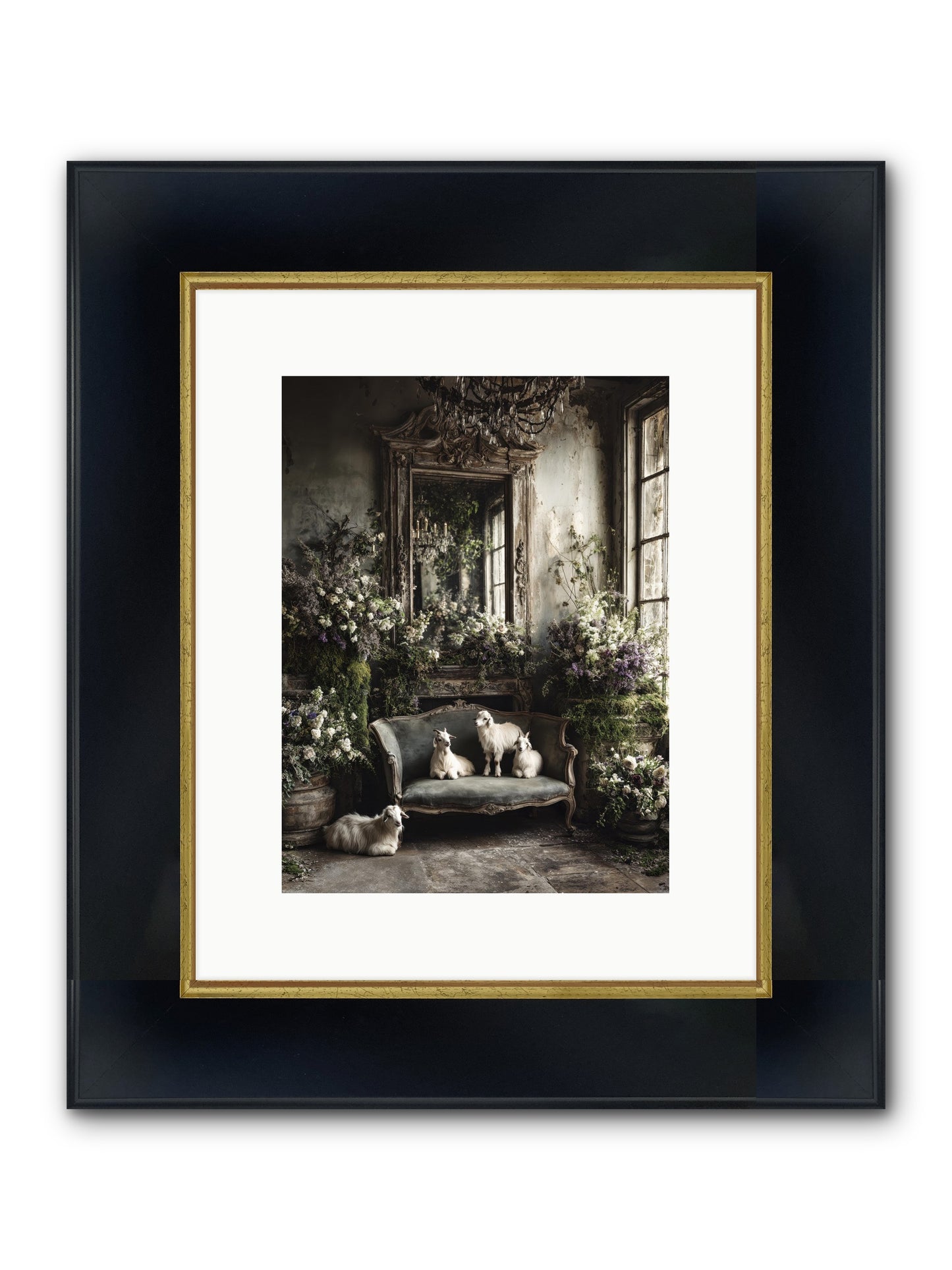 Flights Of Fancy Framed Print - Wide Black w/Gold 9x12