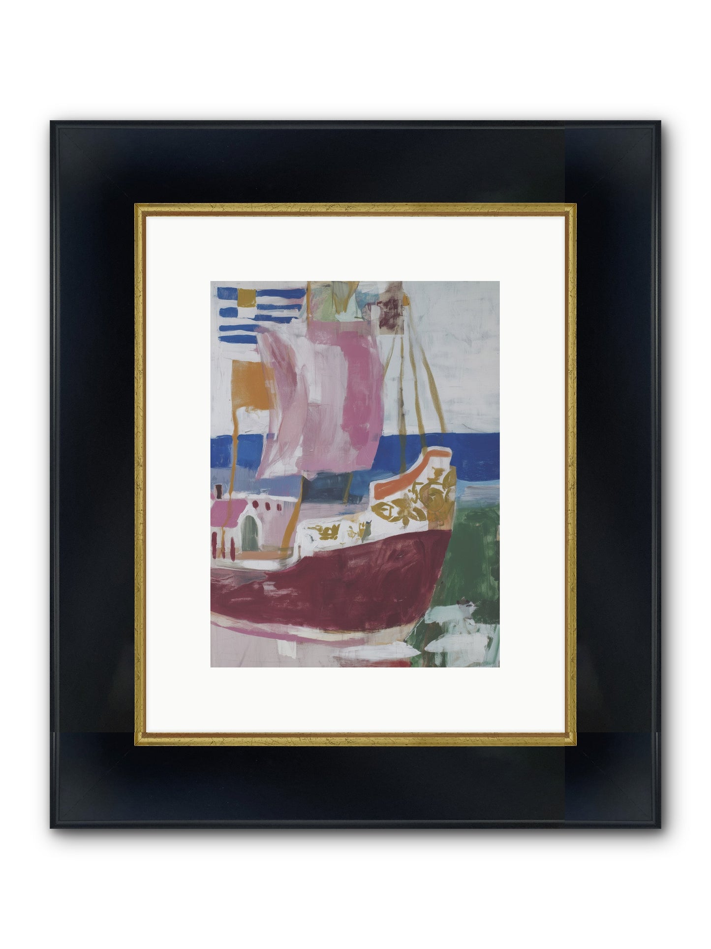 Floating Cathedral Framed Print - Wide Black w/Gold 9x12