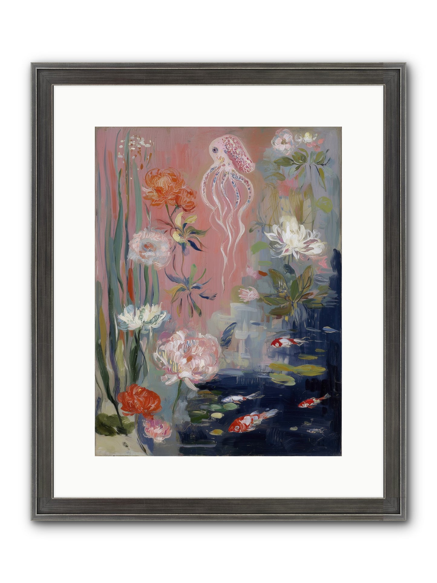 Floating In Sapphire Framed Print - Slimwoods Black/Silver 12x16