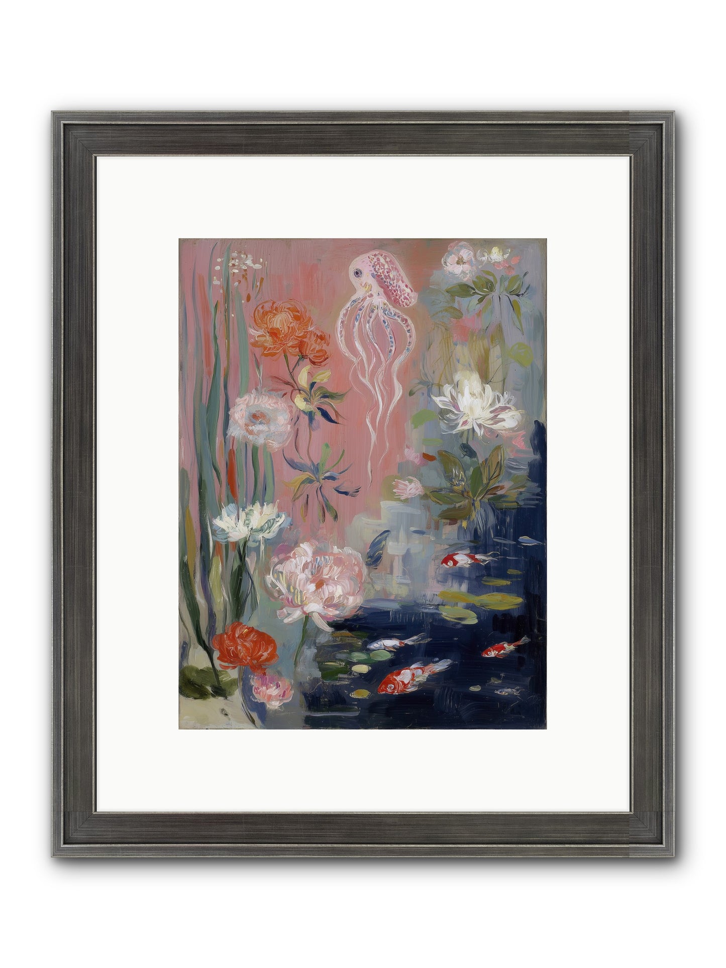 Floating In Sapphire Framed Print - Slimwoods Black/Silver 9x12