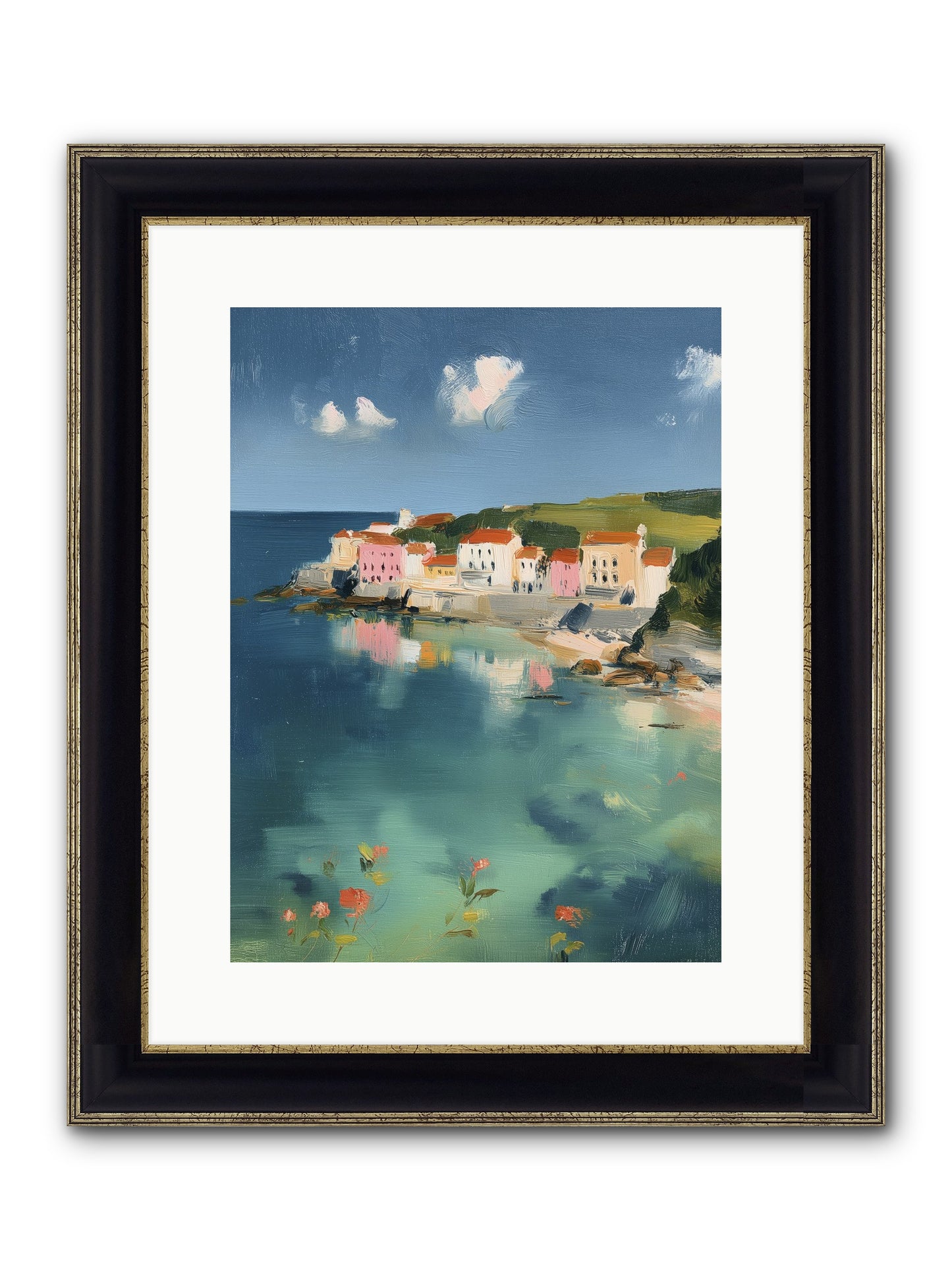 Floating On Dreams Framed Print - Black & Gold 12x16