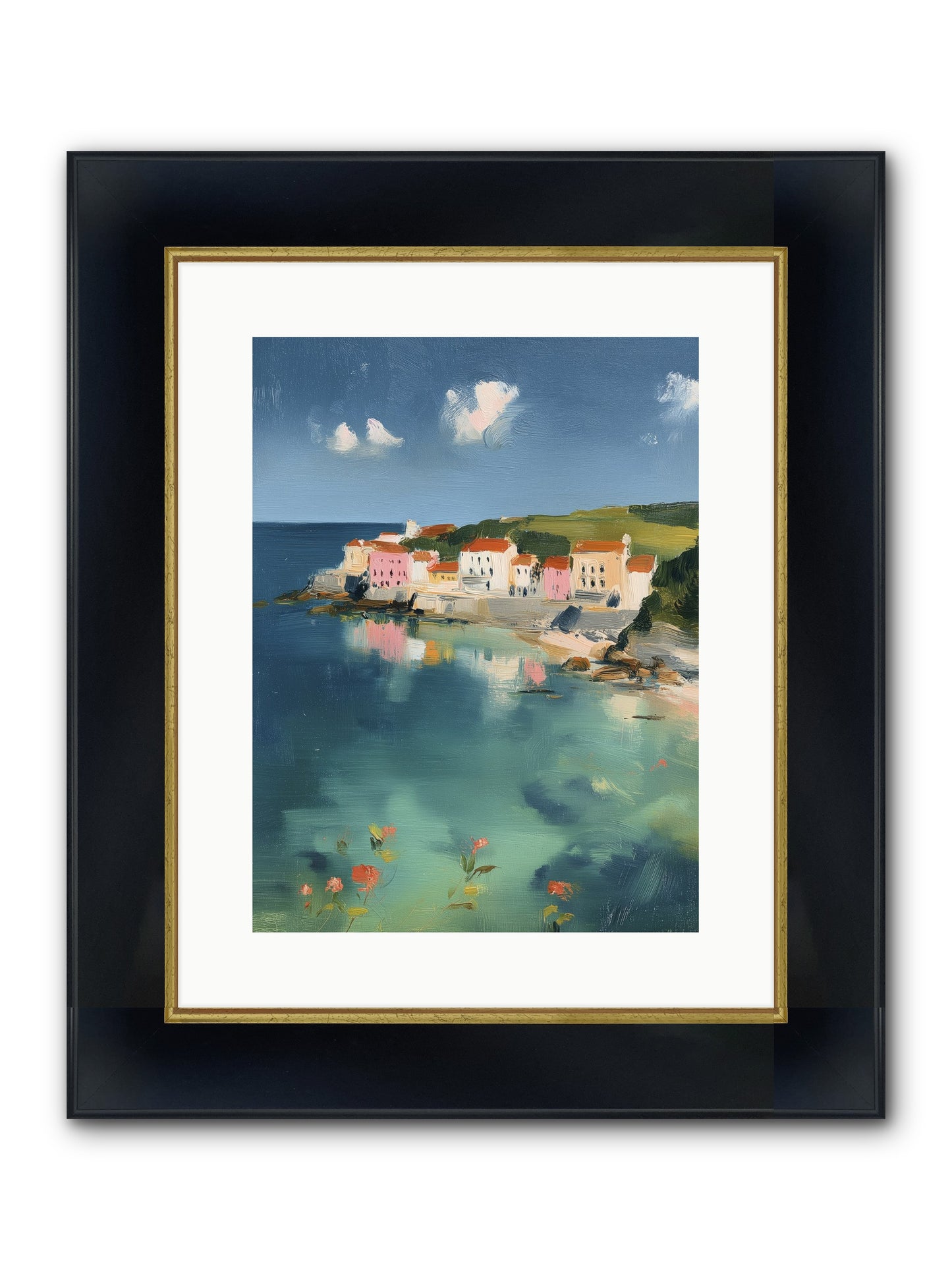 Floating On Dreams Framed Print - Wide Black w/Gold 12x16
