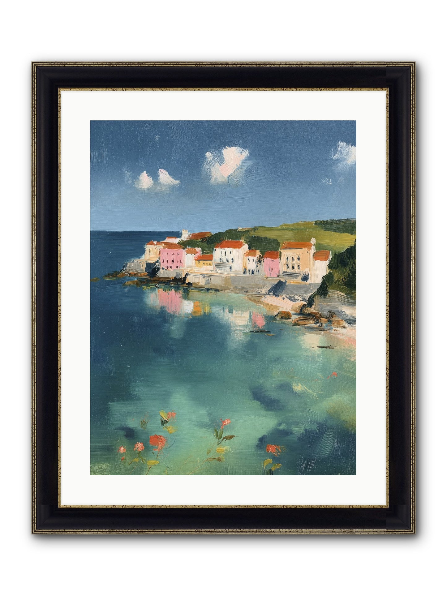 Floating On Dreams Framed Print - Black & Gold 18x24