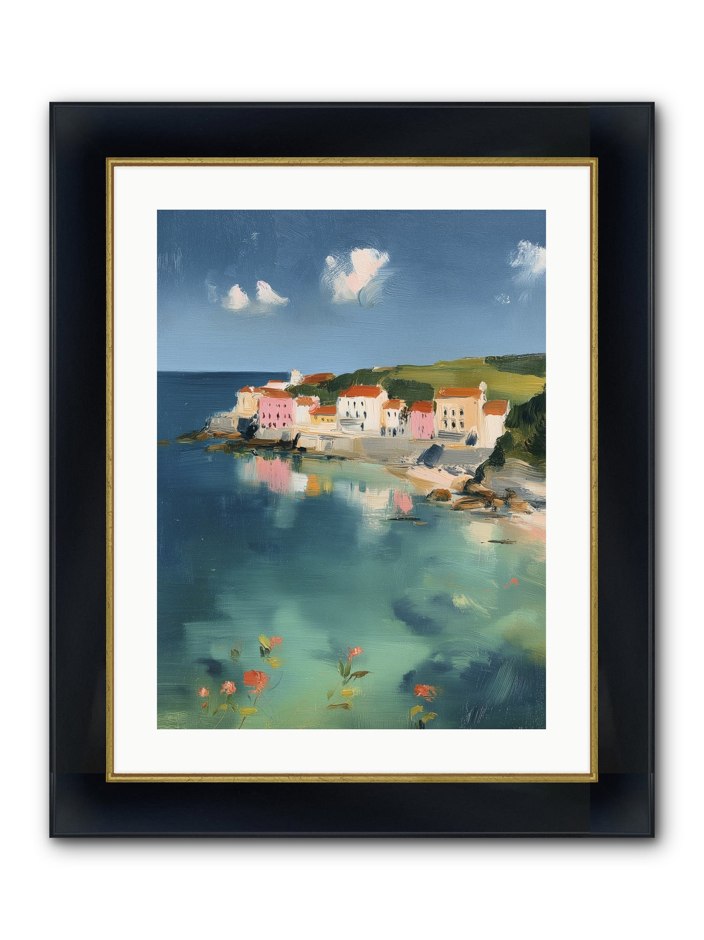 Floating On Dreams Framed Print - Wide Black w/Gold 18x24