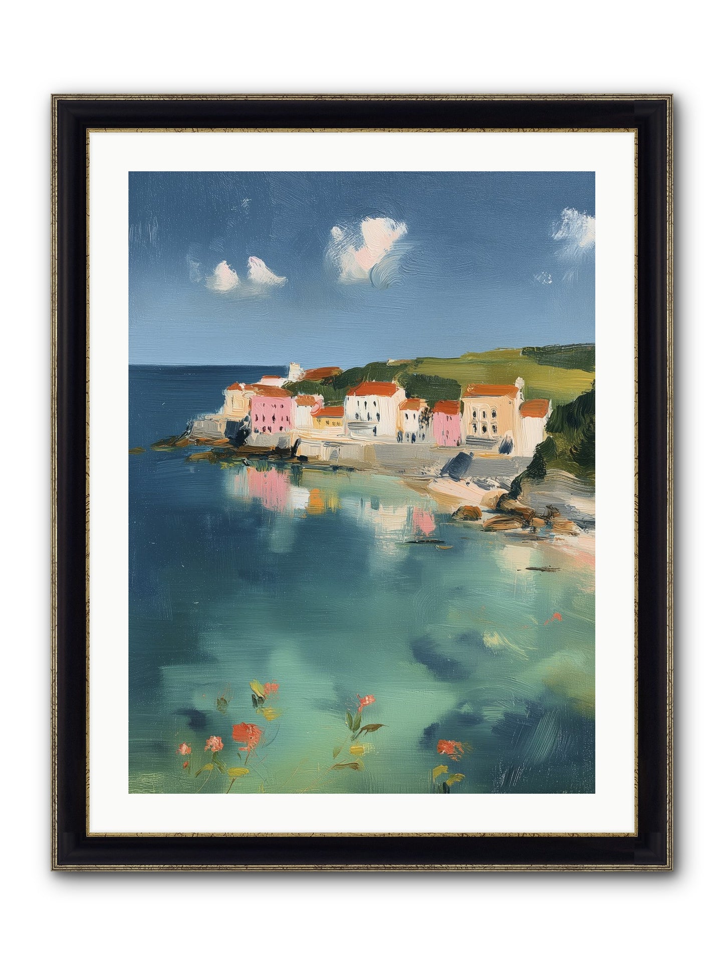 Floating On Dreams Framed Print - Black & Gold 24x32