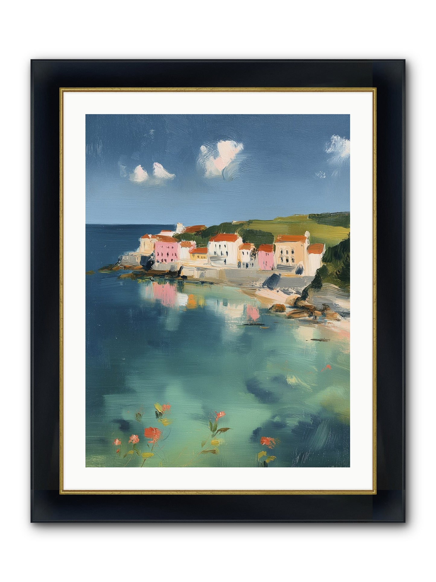 Floating On Dreams Framed Print - Wide Black w/Gold 24x32