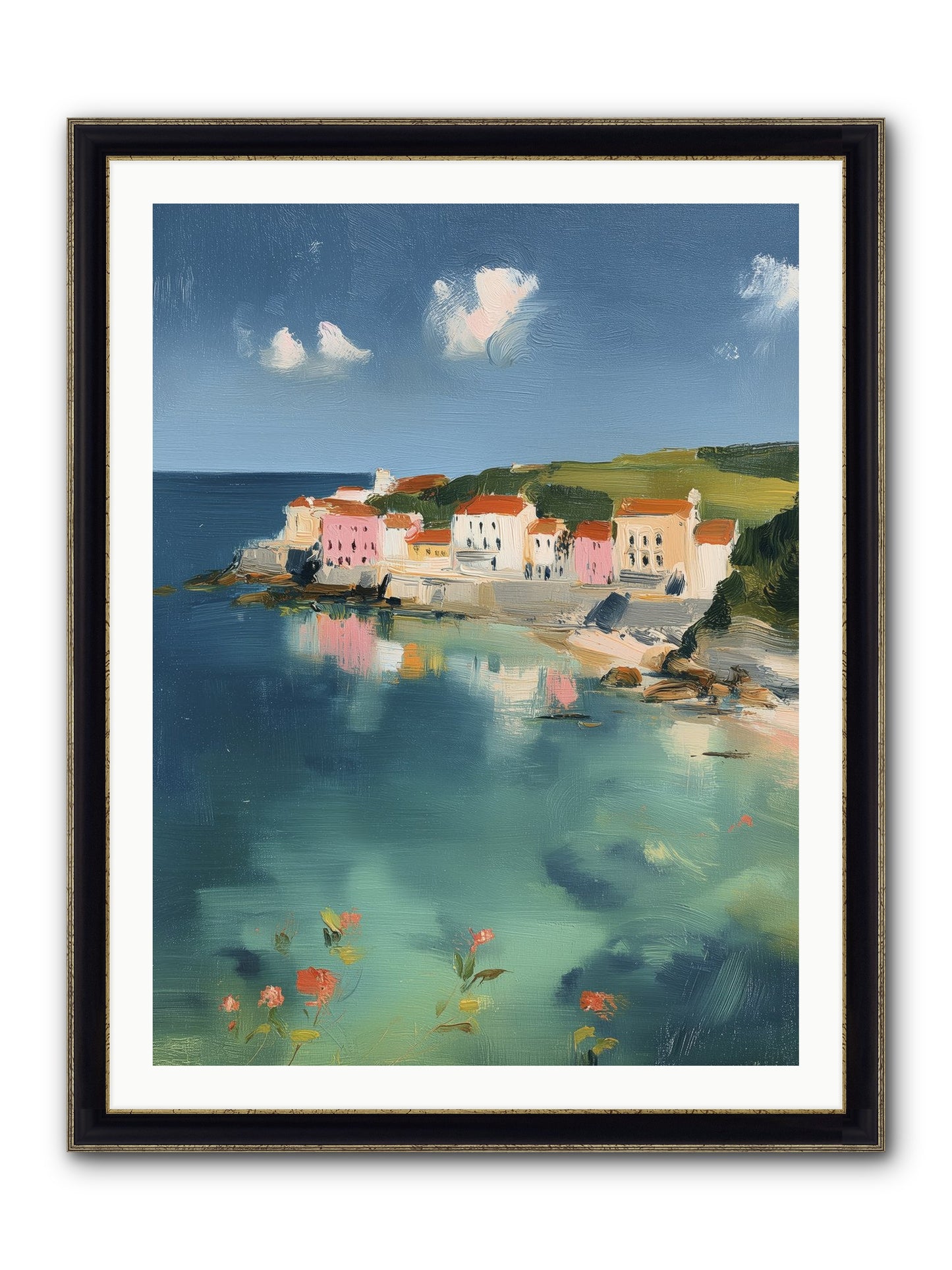 Floating On Dreams Framed Print - Black & Gold 30x40