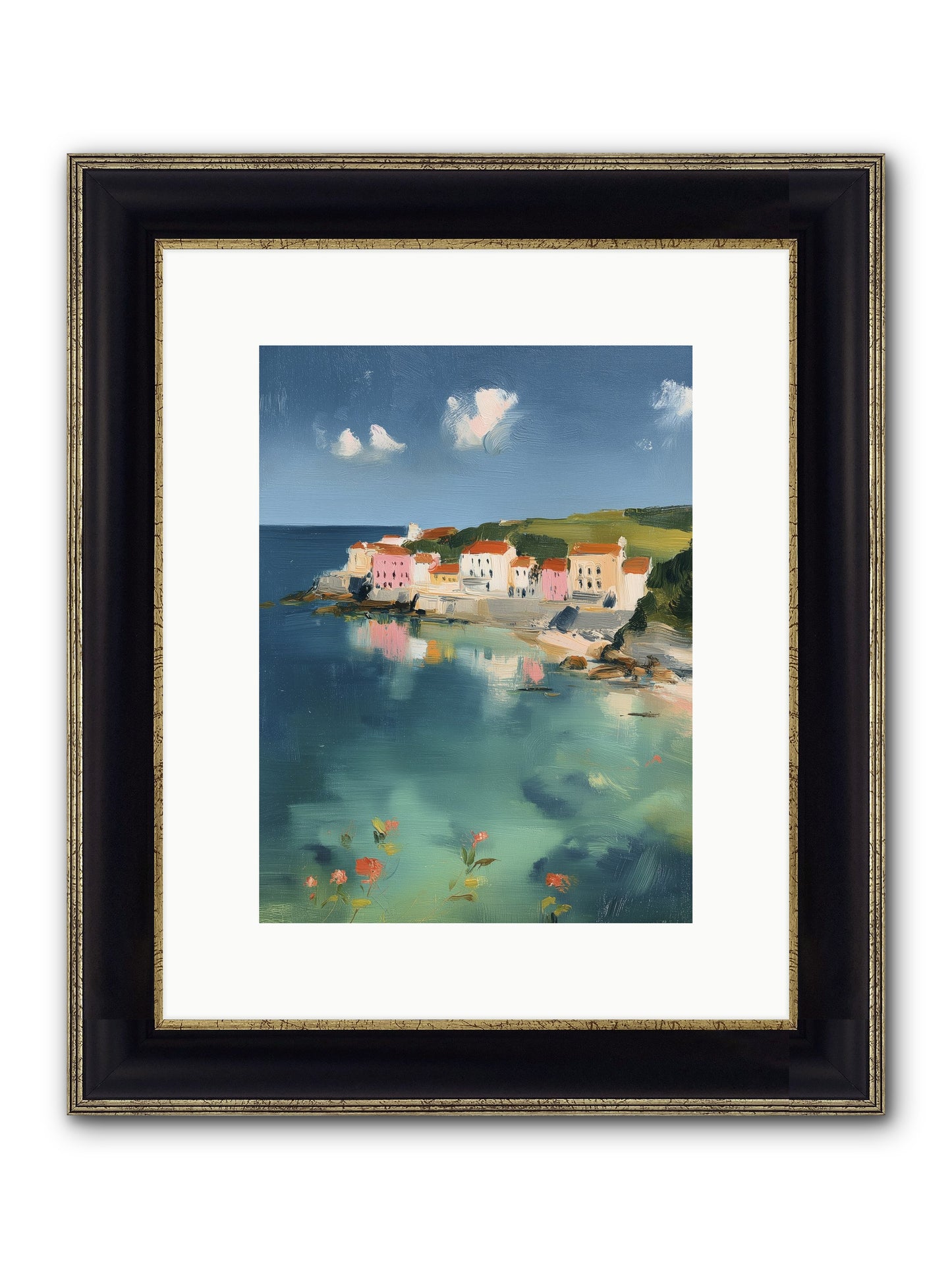 Floating On Dreams Framed Print - Black & Gold 9x12