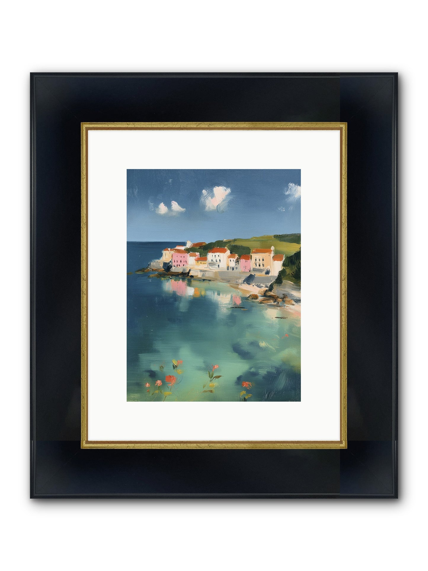 Floating On Dreams Framed Print - Wide Black w/Gold 9x12