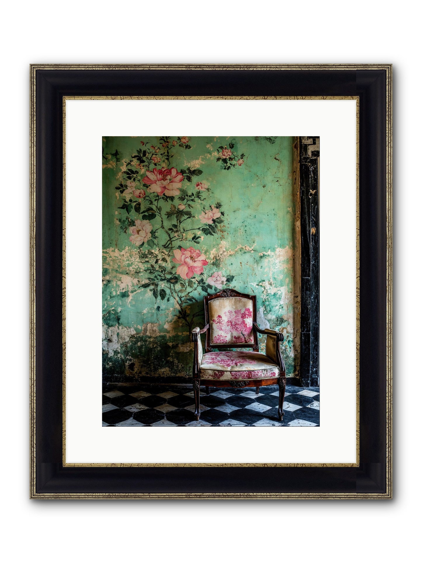 Flora Prophecies Framed Print - Black & Gold 12x16