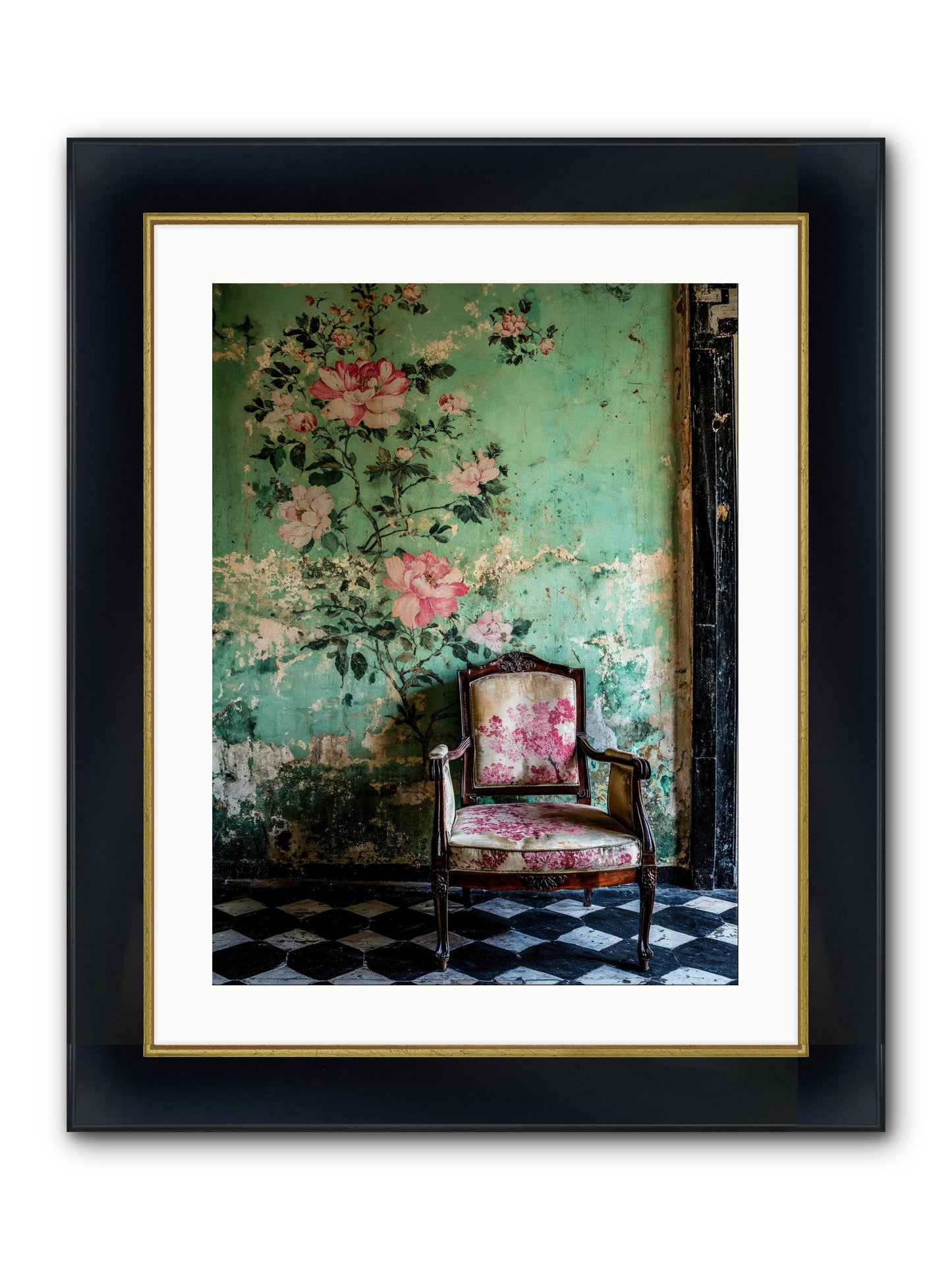 Flora Prophecies Framed Print - Wide Black w/Gold 18x24