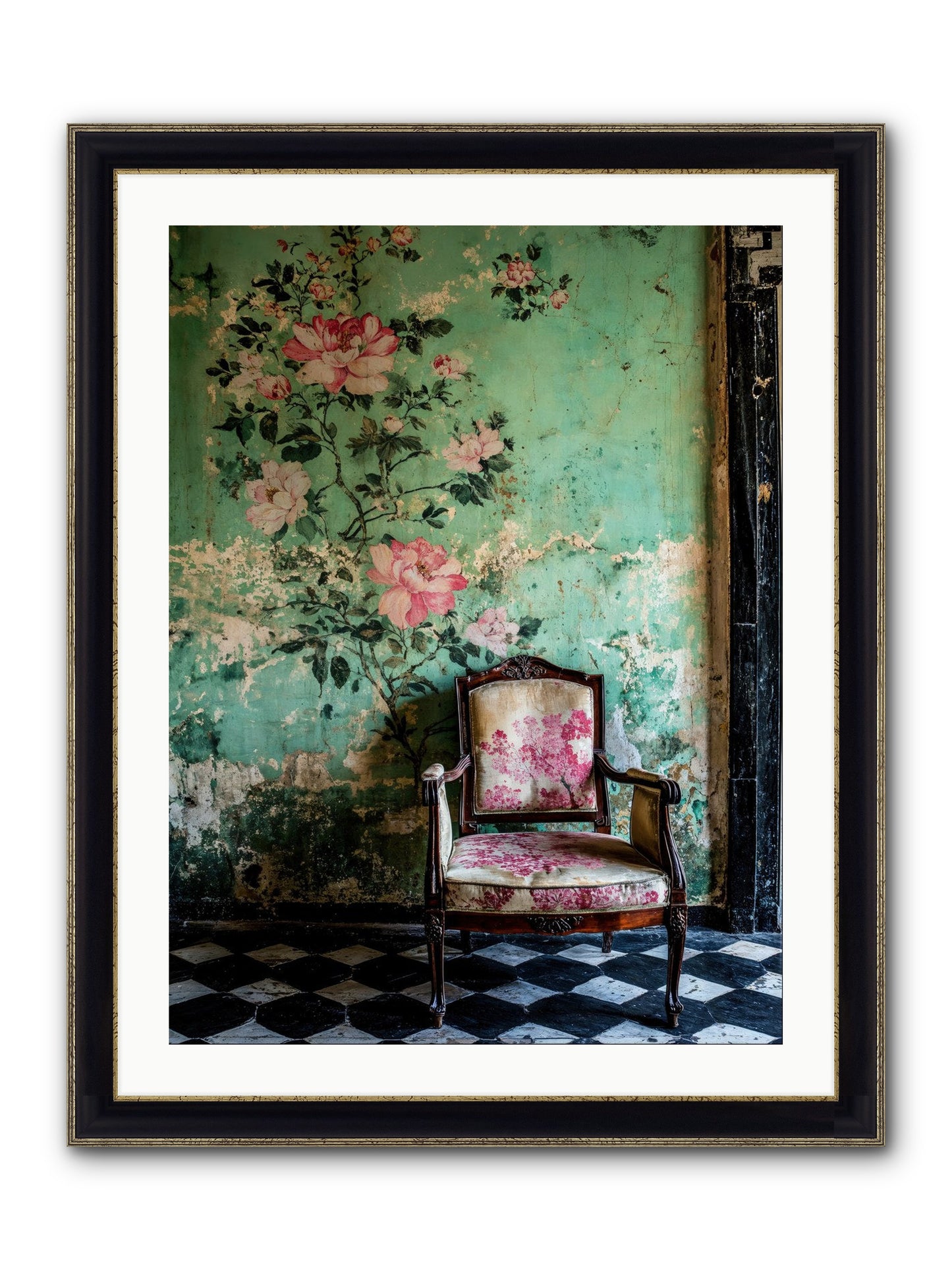 Flora Prophecies Framed Print - Black & Gold 24x32