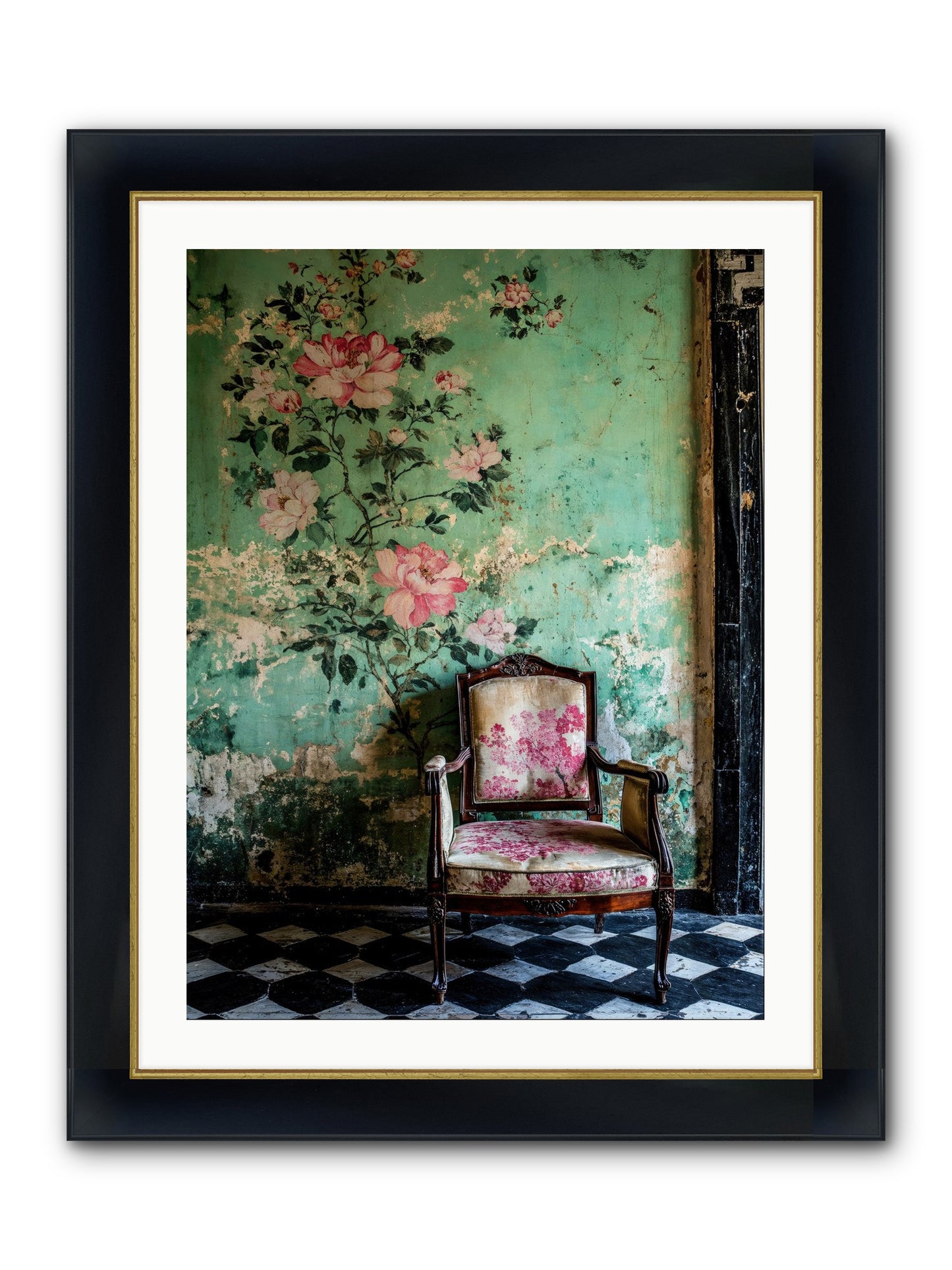 Flora Prophecies Framed Print - Wide Black w/Gold 24x32