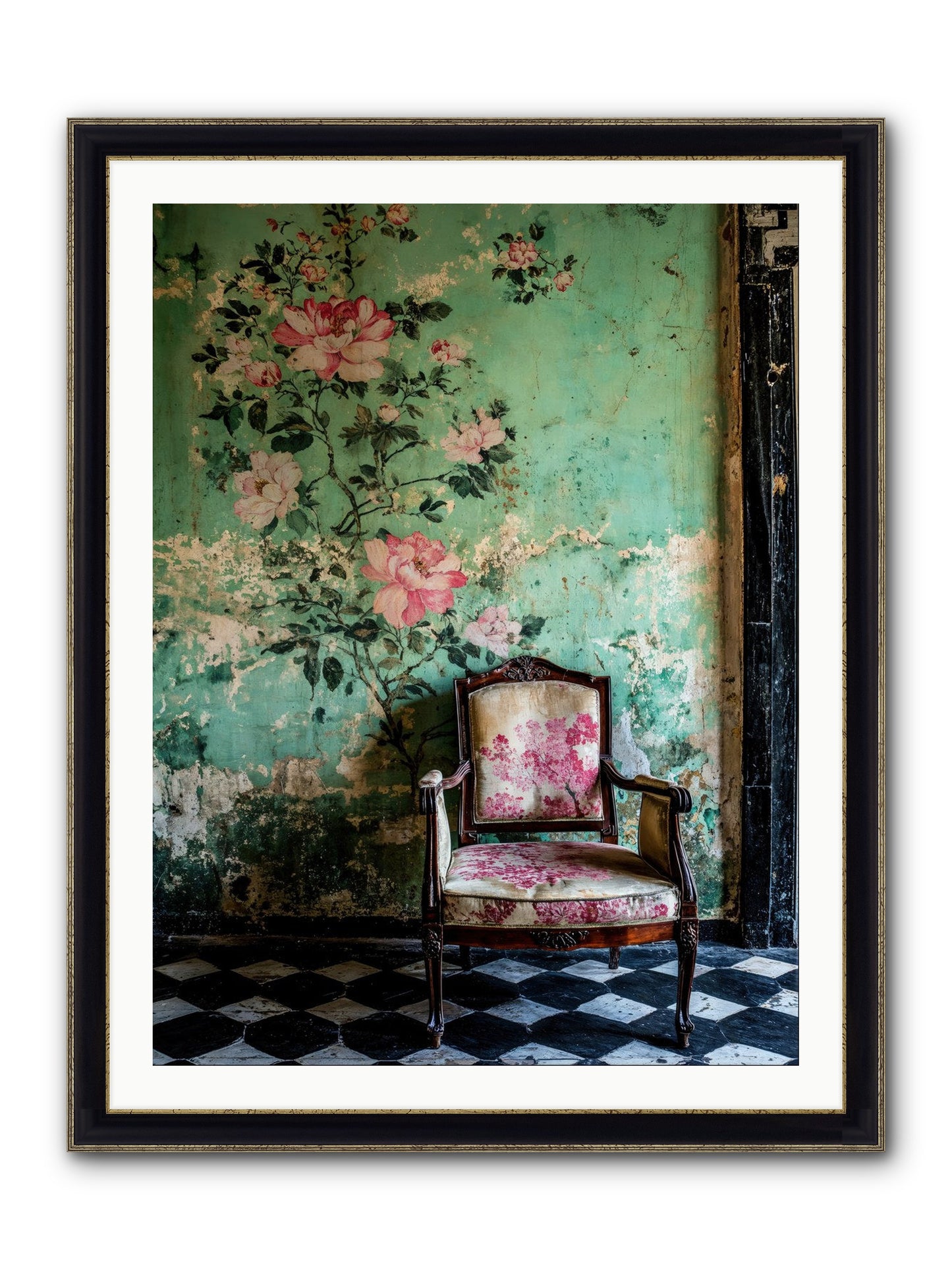 Flora Prophecies Framed Print - Black & Gold 30x40