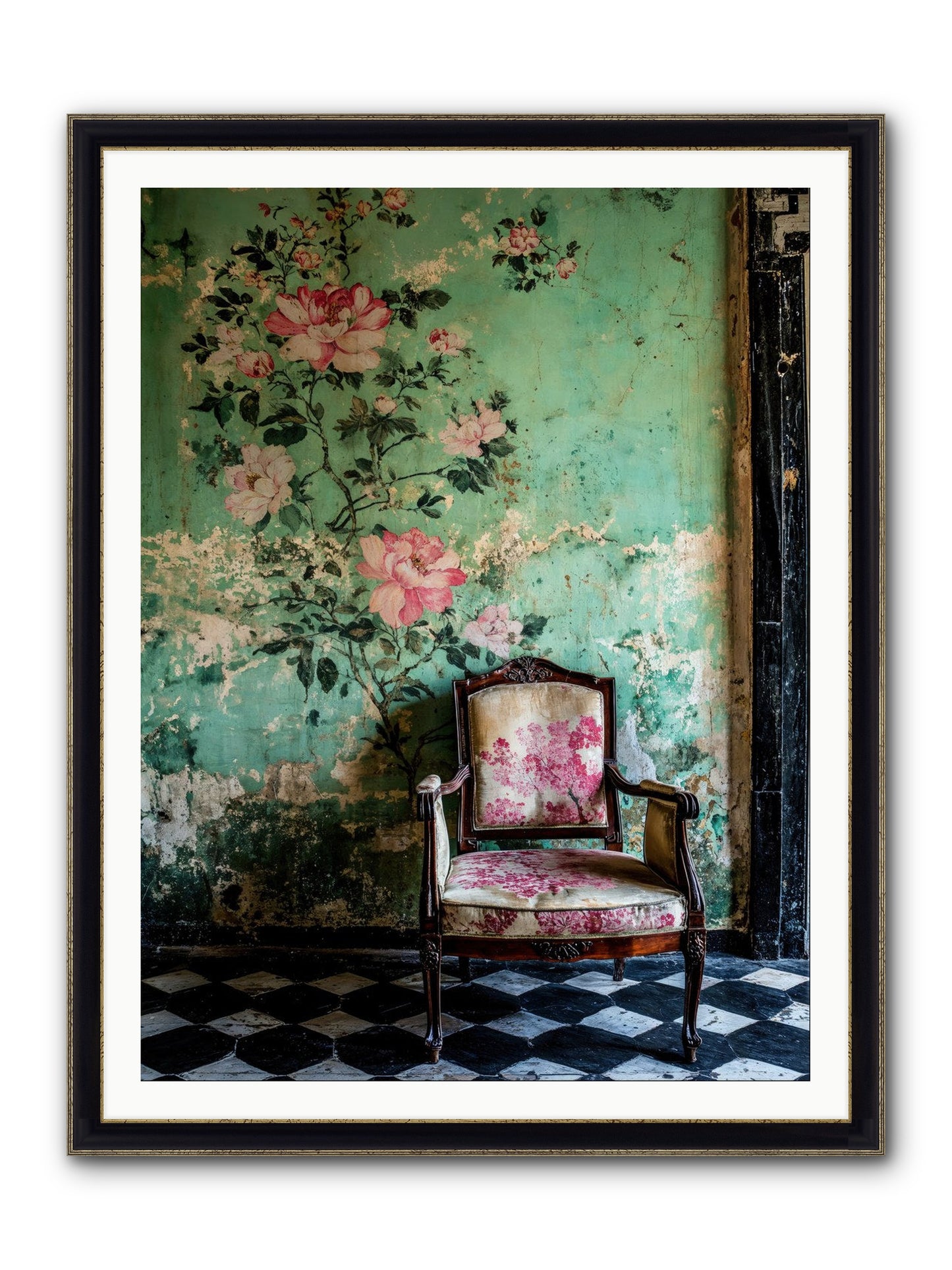 Flora Prophecies Framed Print - Black & Gold 36x48