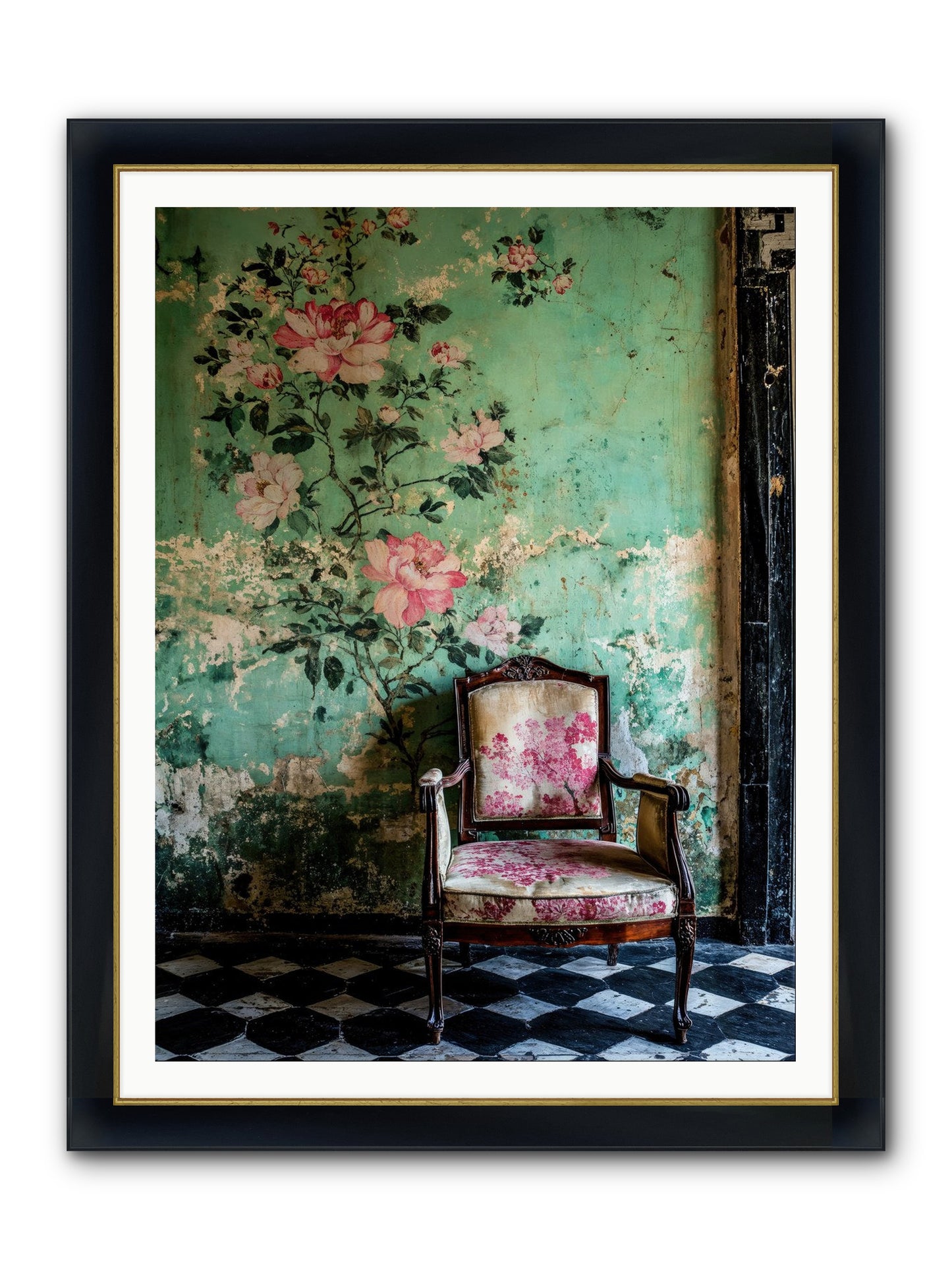 Flora Prophecies Framed Print - Wide Black w/Gold 36x48
