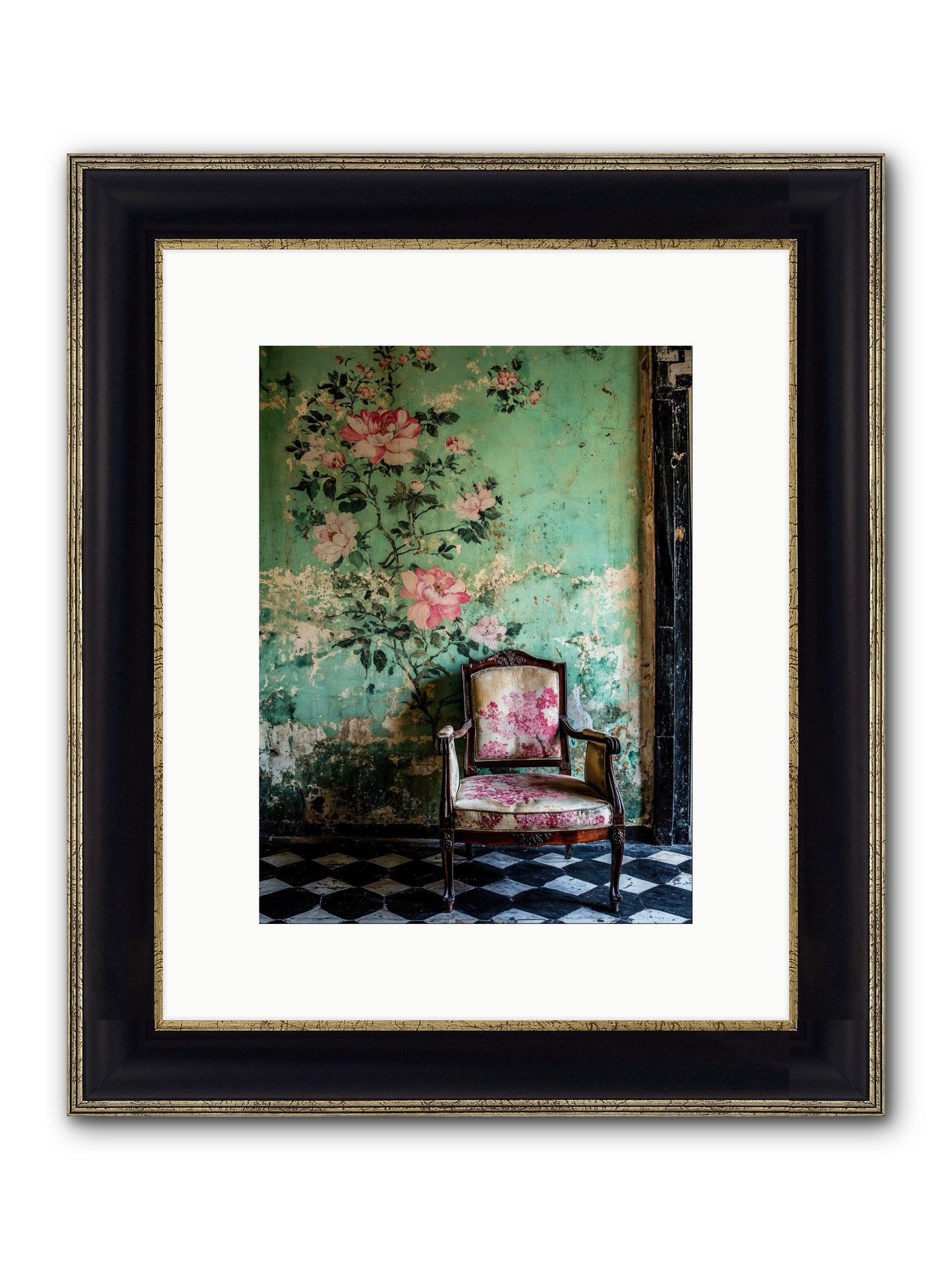 Flora Prophecies Framed Print - Black & Gold 9x12