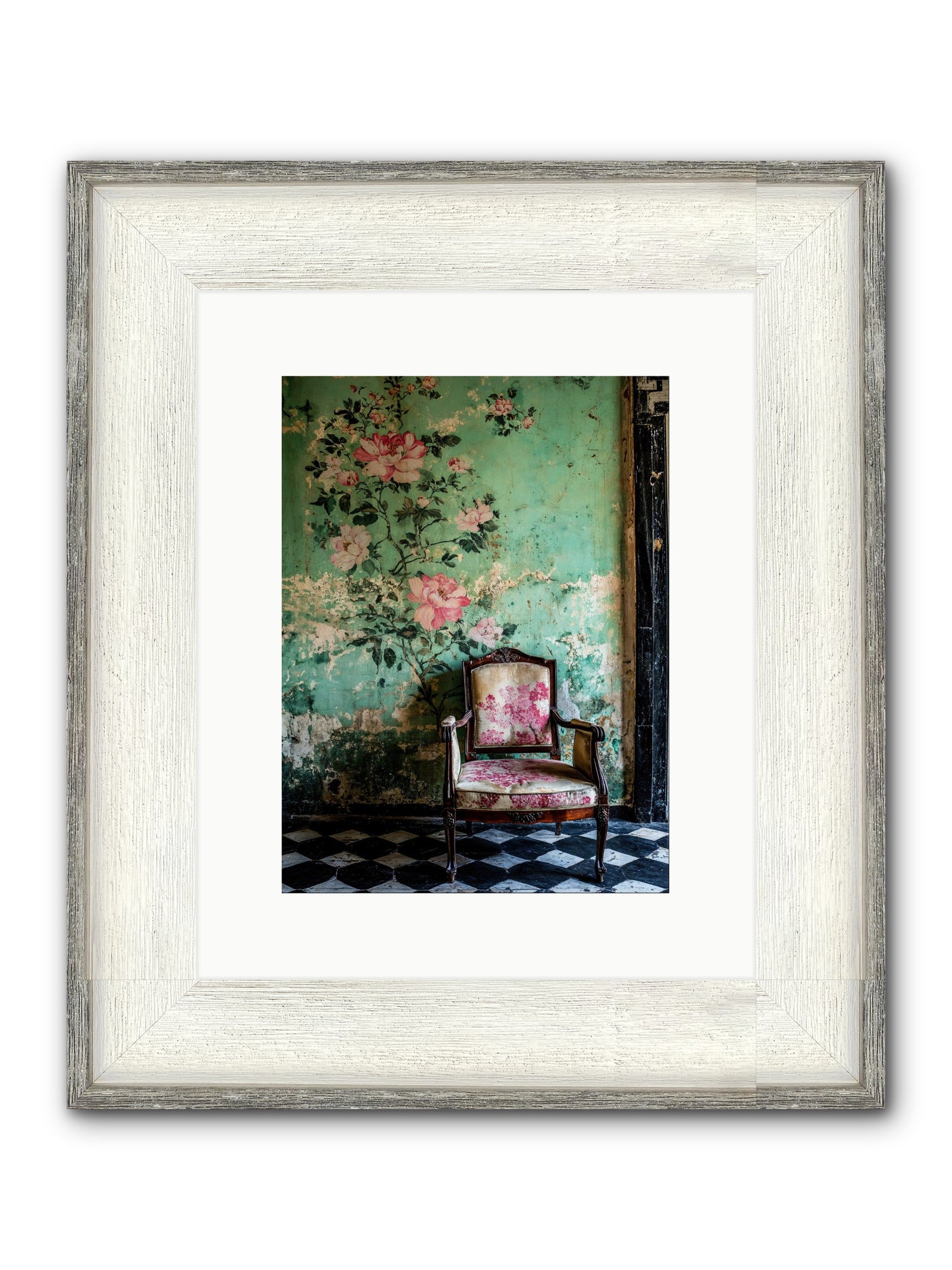 Flora Prophecies Framed Print - Driftwood White 9x12