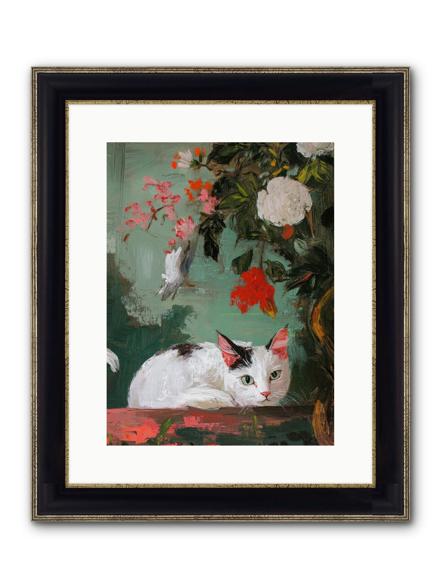Floral Debutante Framed Print - Black & Gold 12x16