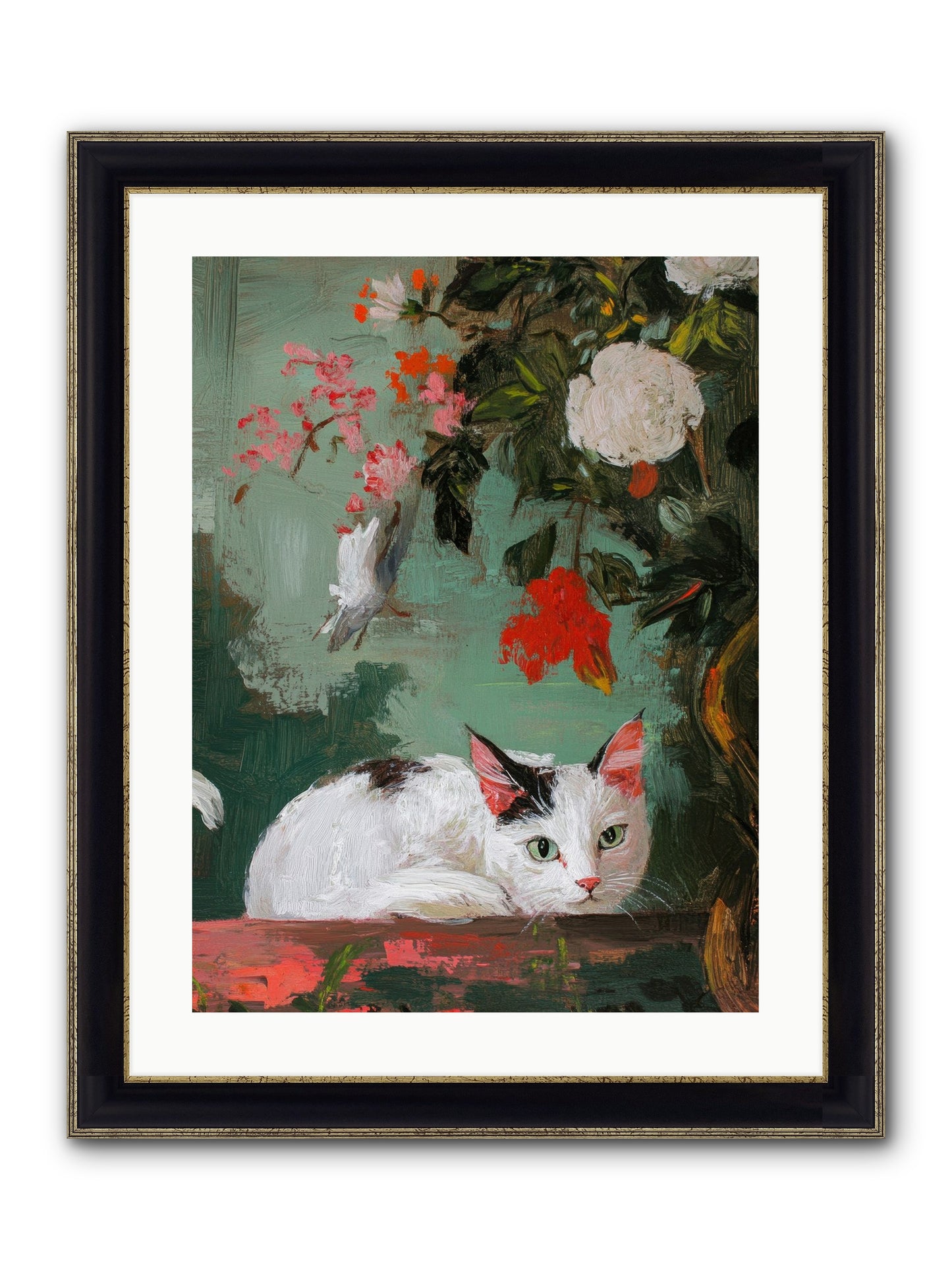Floral Debutante Framed Print - Black & Gold 18x24