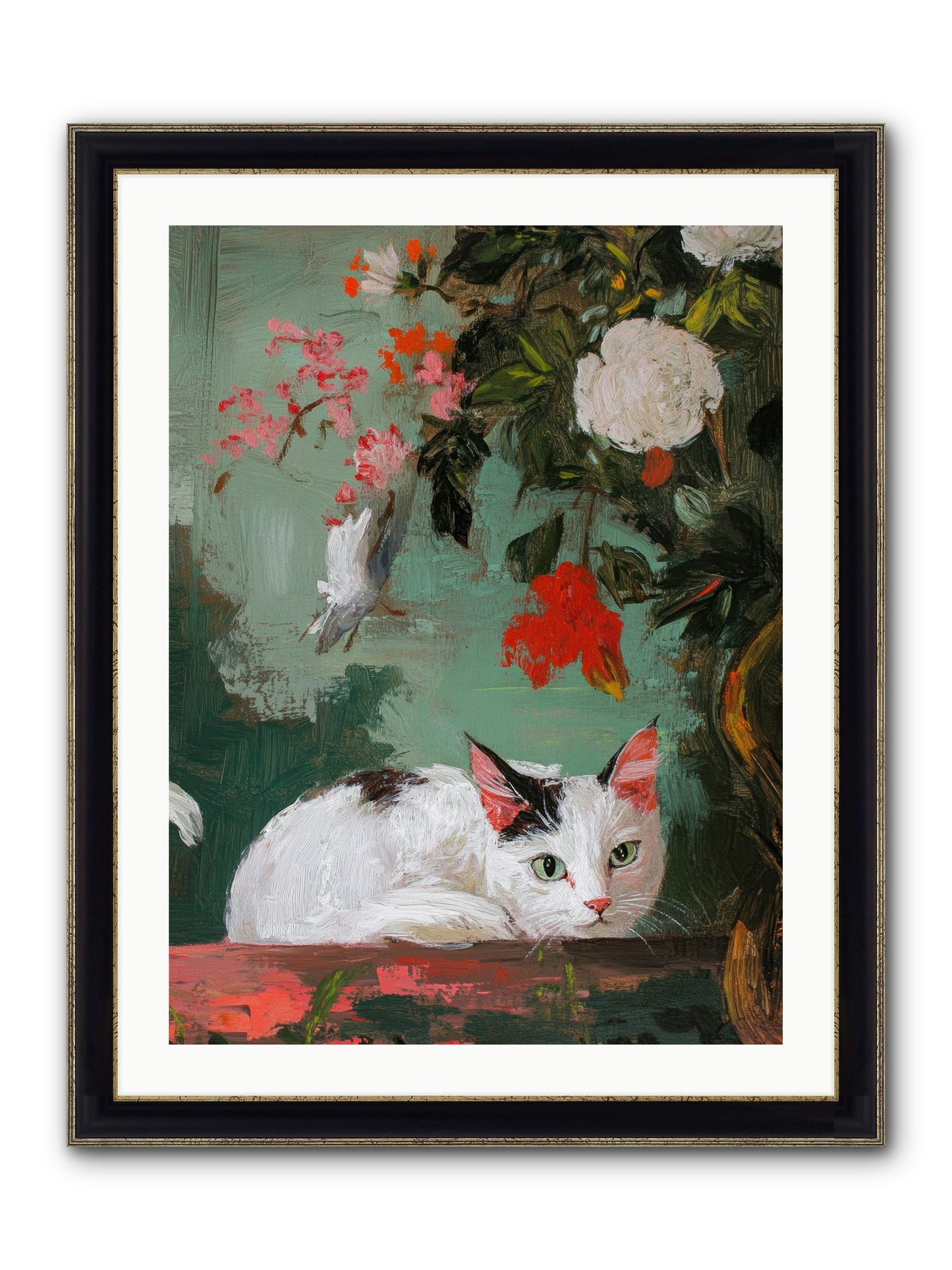 Floral Debutante Framed Print - Black & Gold 24x32