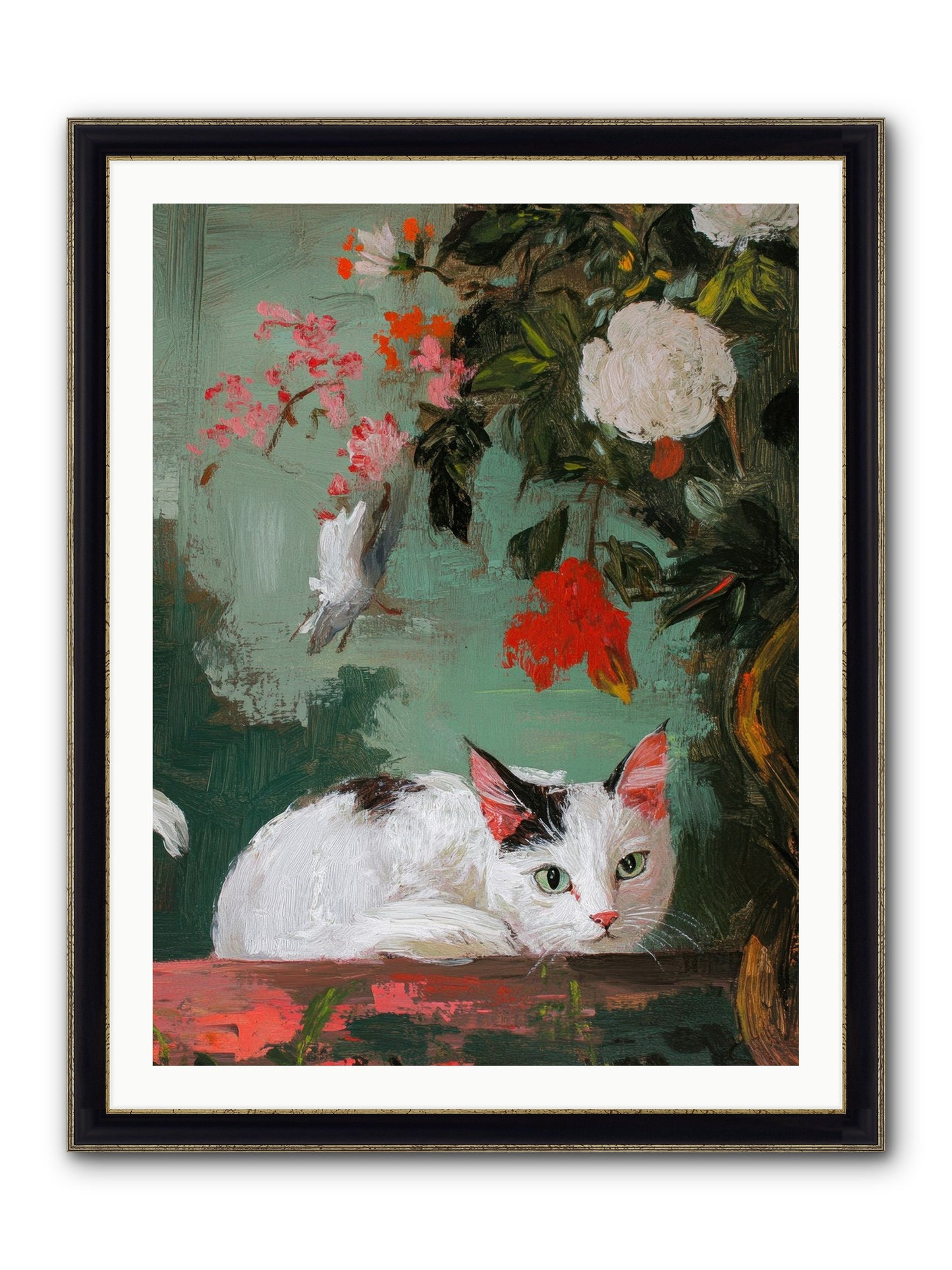 Floral Debutante Framed Print - Black & Gold 30x40