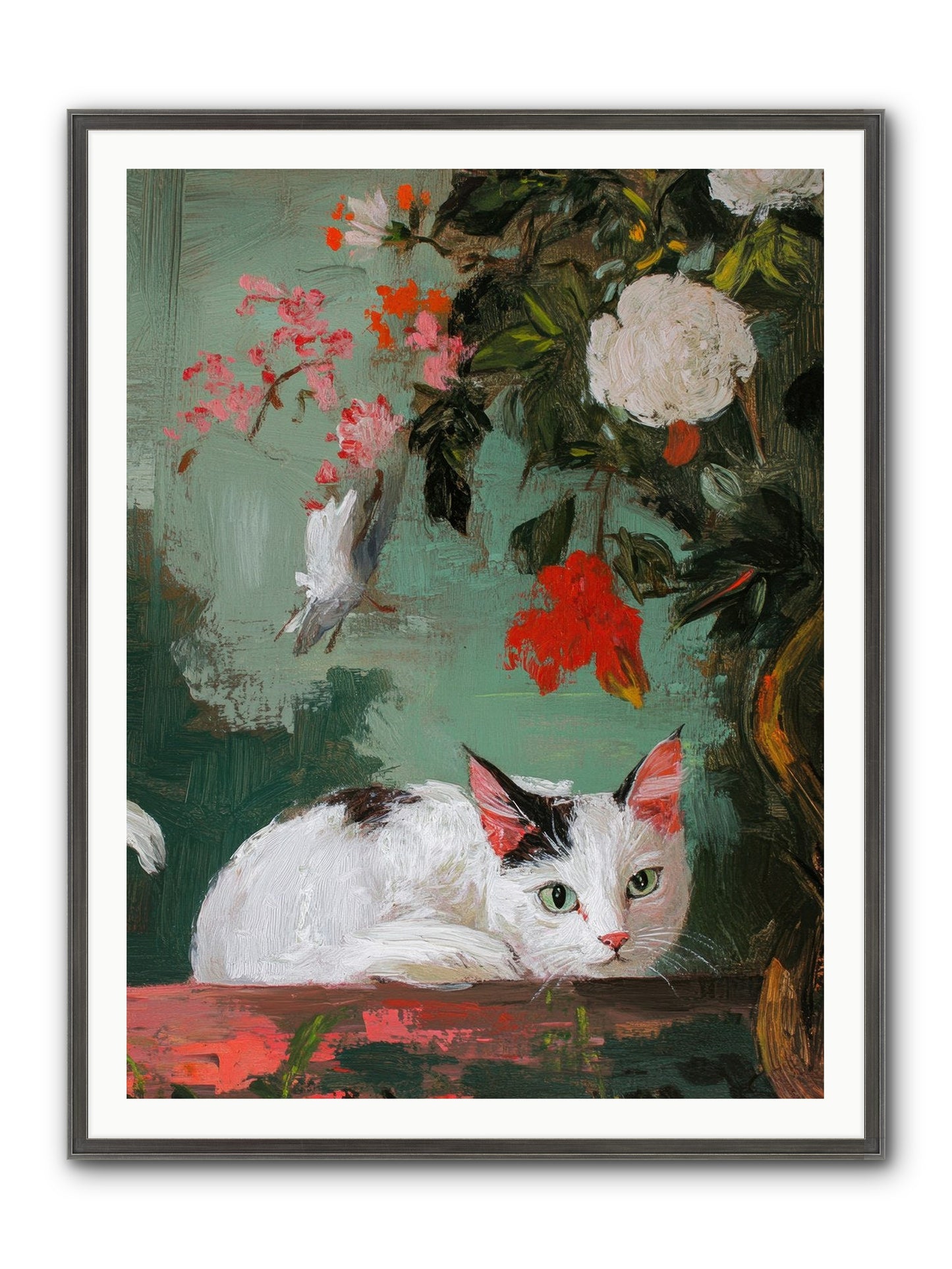 Floral Debutante Framed Print - Slimwoods Black/Silver 36x48