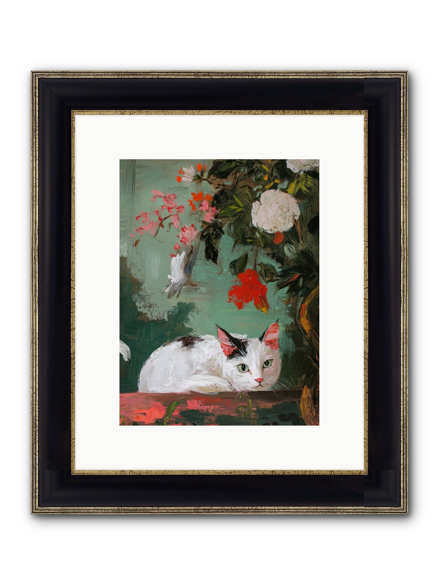 Floral Debutante Framed Print - Black & Gold 9x12