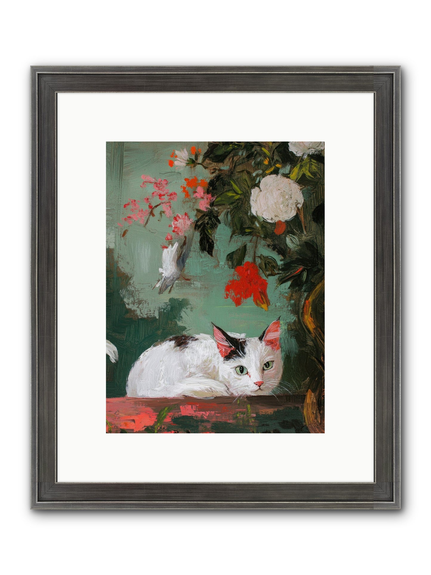 Floral Debutante Framed Print - Slimwoods Black/Silver 9x12