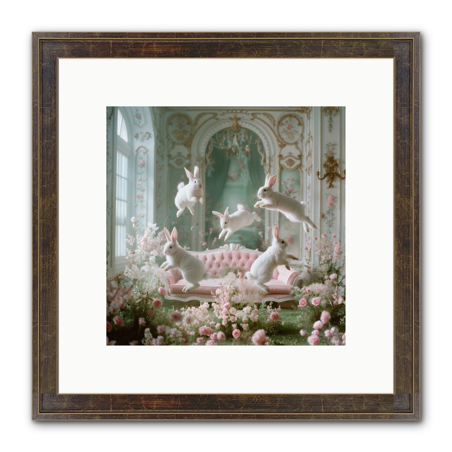 Floral Felicity Framed Print - Slimwoods Black/Gold 10x10