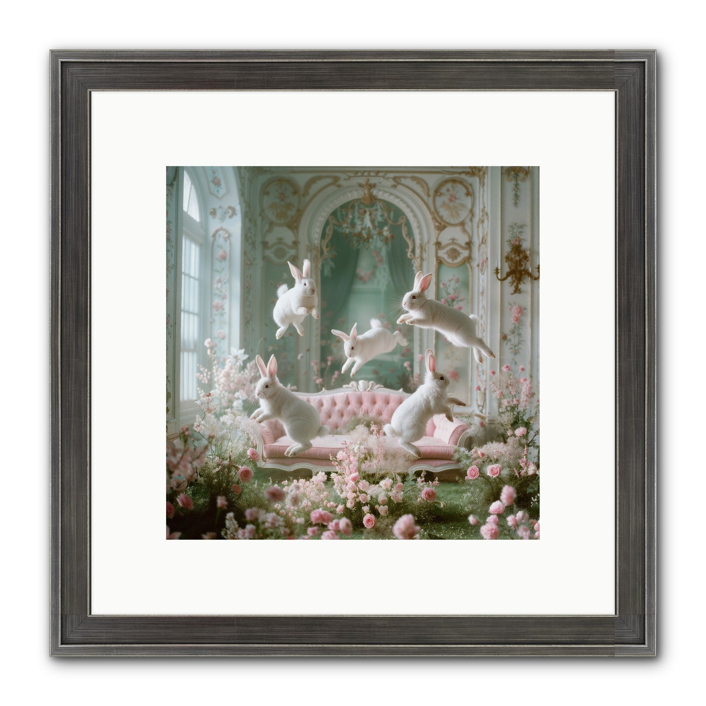 Floral Felicity Framed Print - Slimwoods Black/Silver 10x10