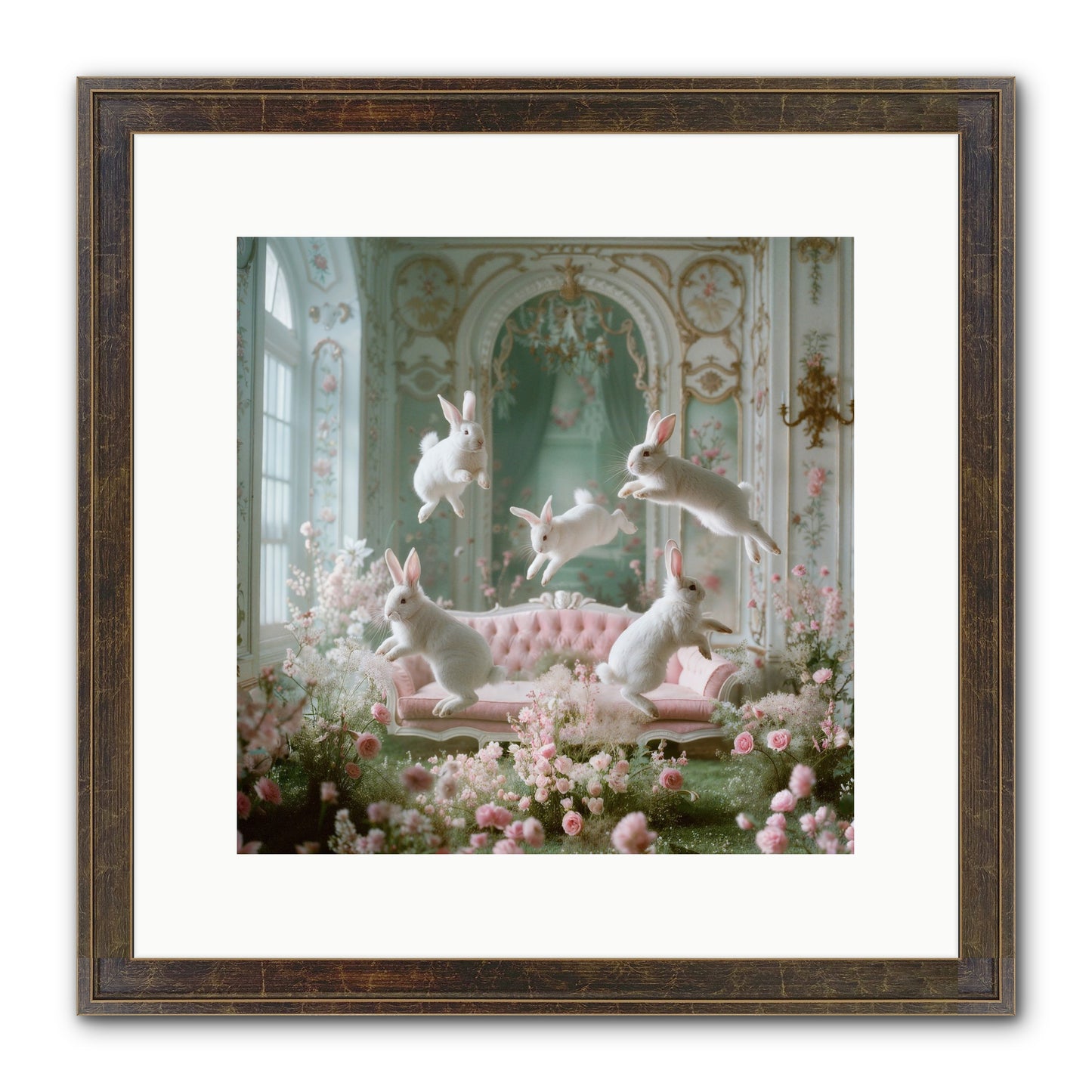 Floral Felicity Framed Print - Slimwoods Black/Gold 12x12