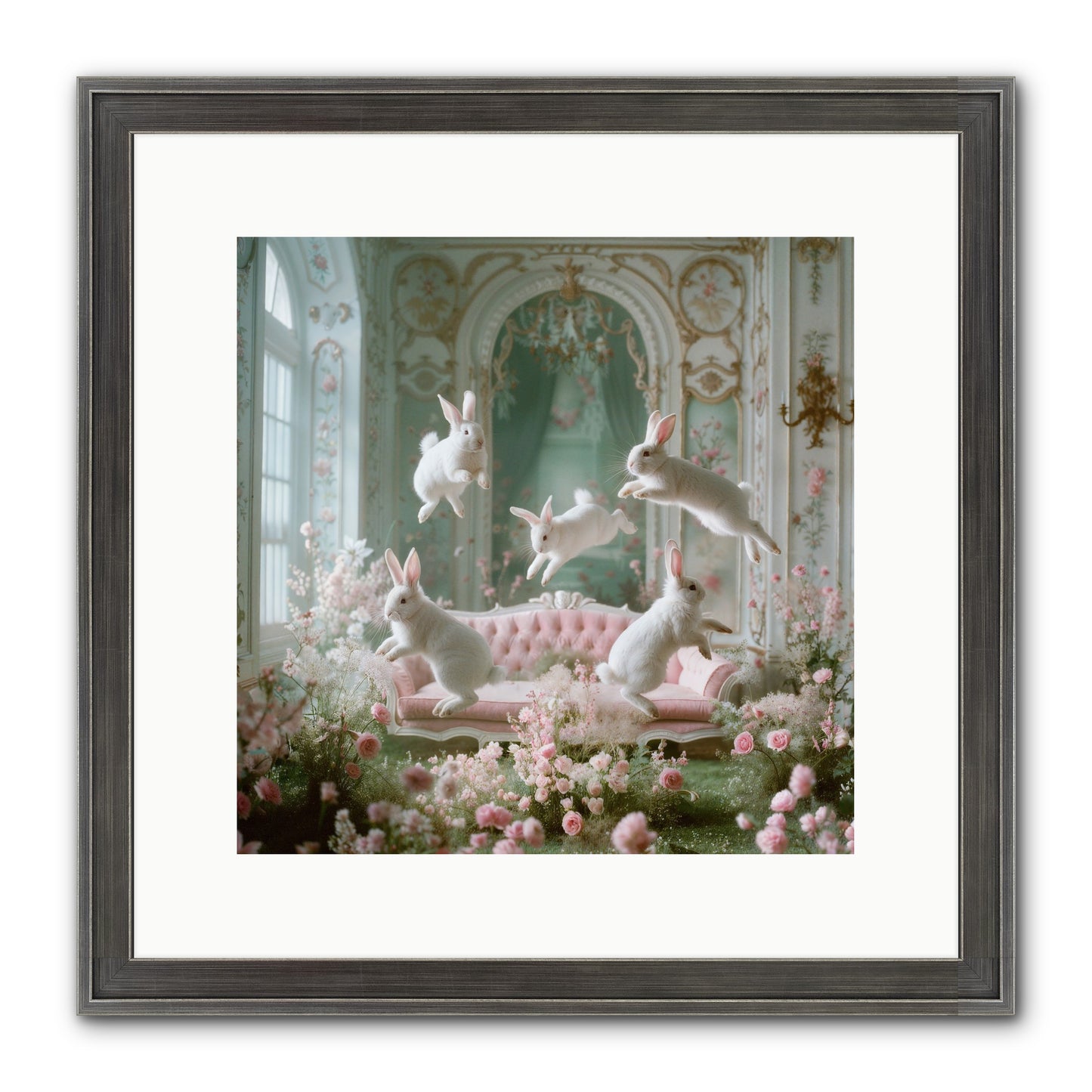 Floral Felicity Framed Print - Slimwoods Black/Silver 12x12