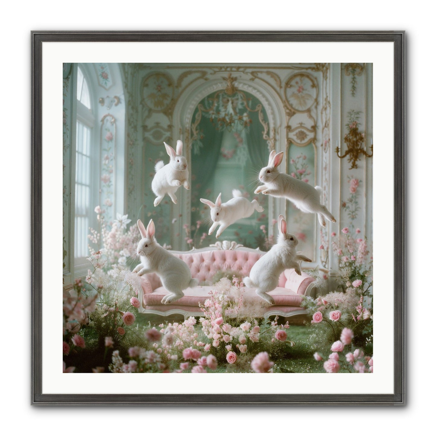 Floral Felicity Framed Print - Slimwoods Black/Silver 30x30