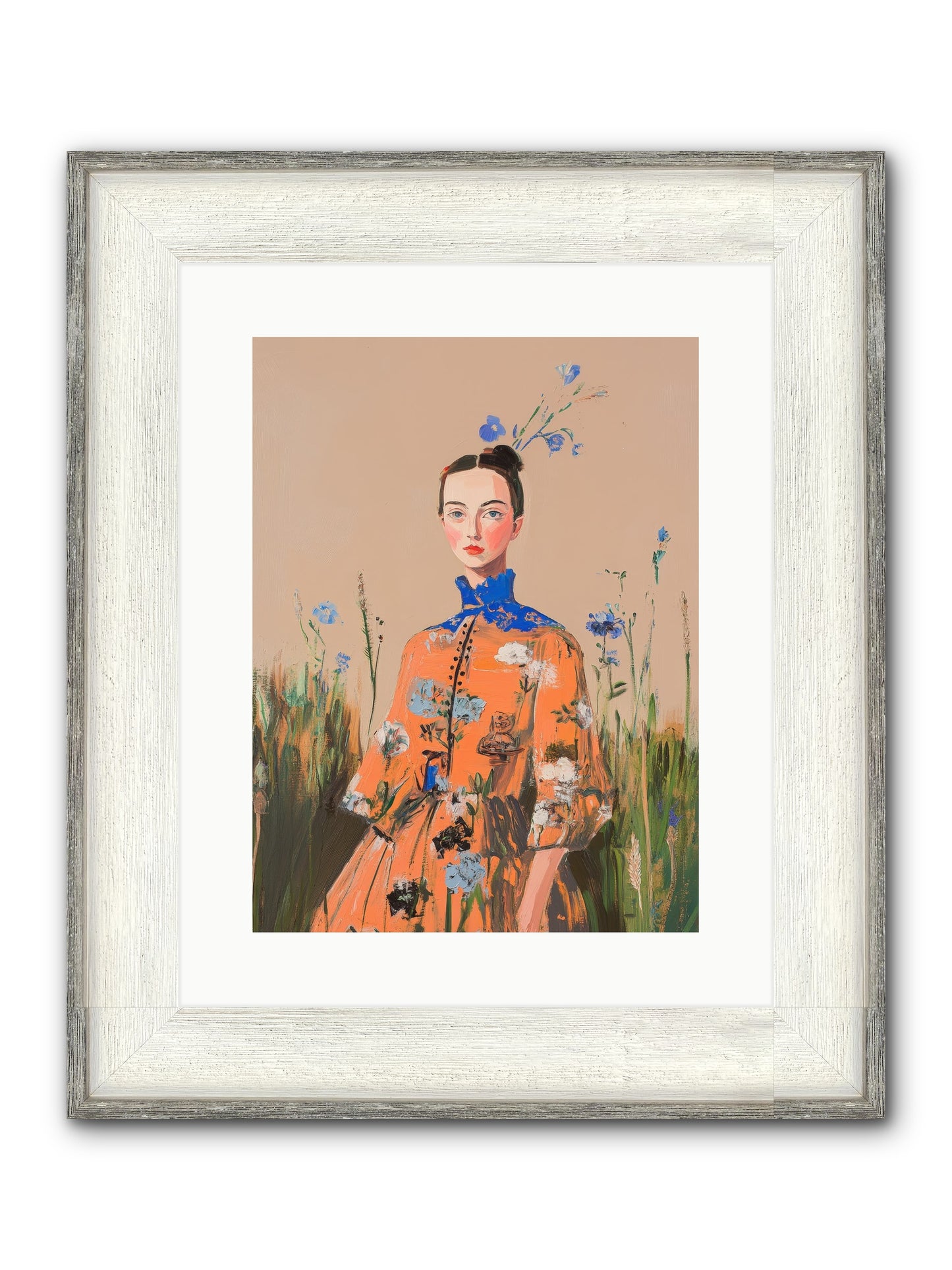 Florence Wintervale Framed Print - Driftwood White 12x16