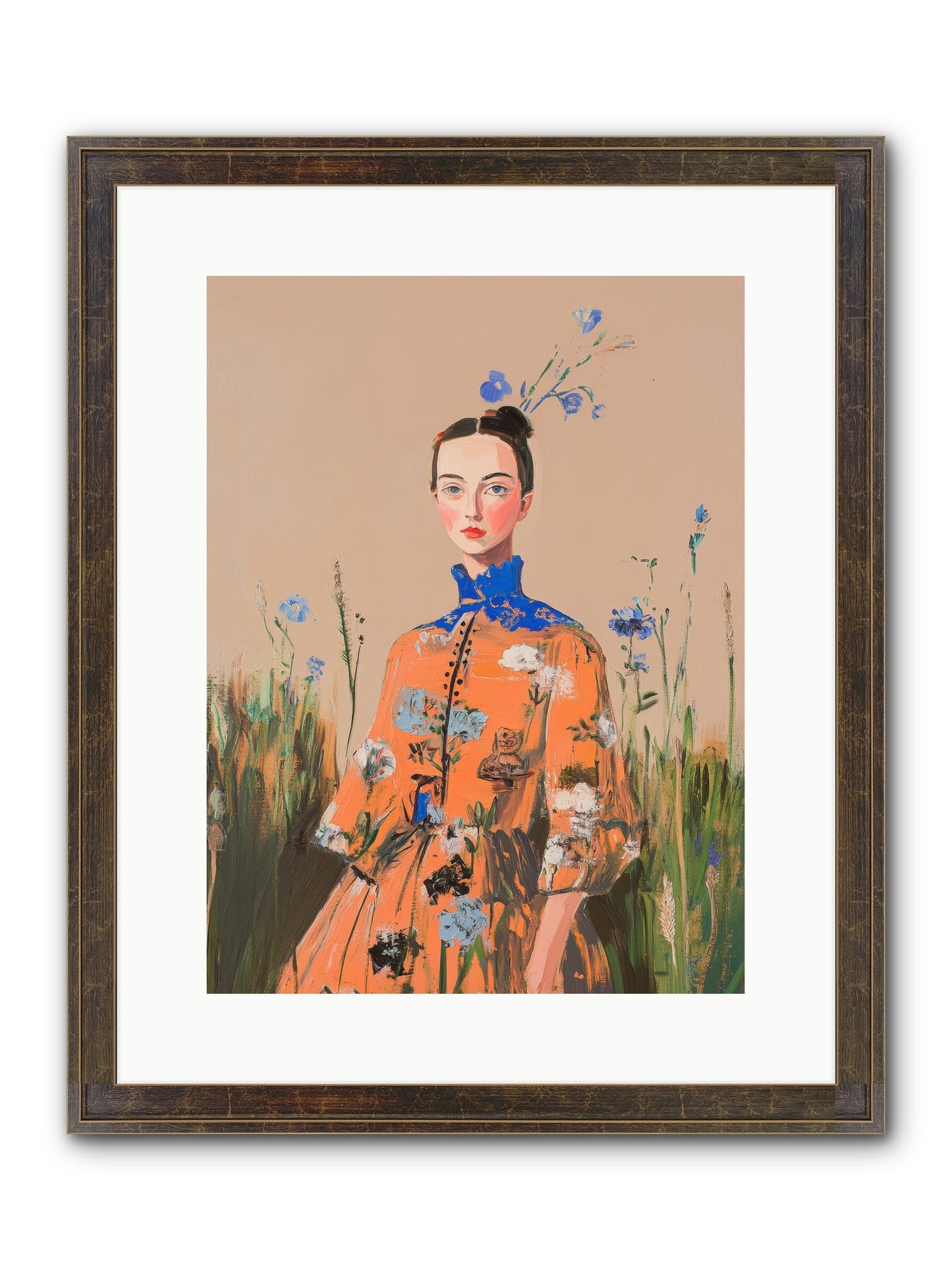 Florence Wintervale Framed Print - Slimwoods Black/Gold 12x16
