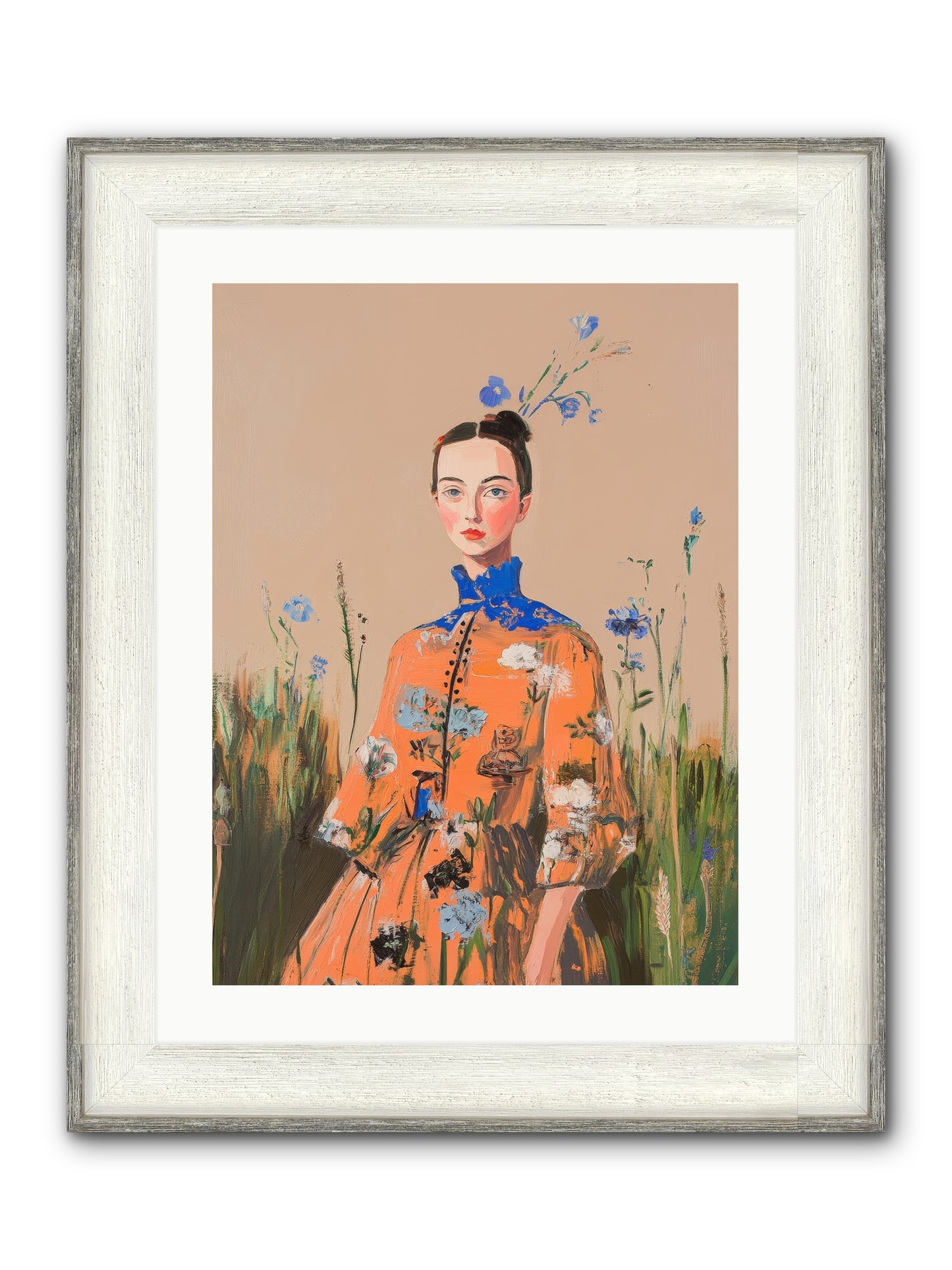 Florence Wintervale Framed Print - Driftwood White 18x24