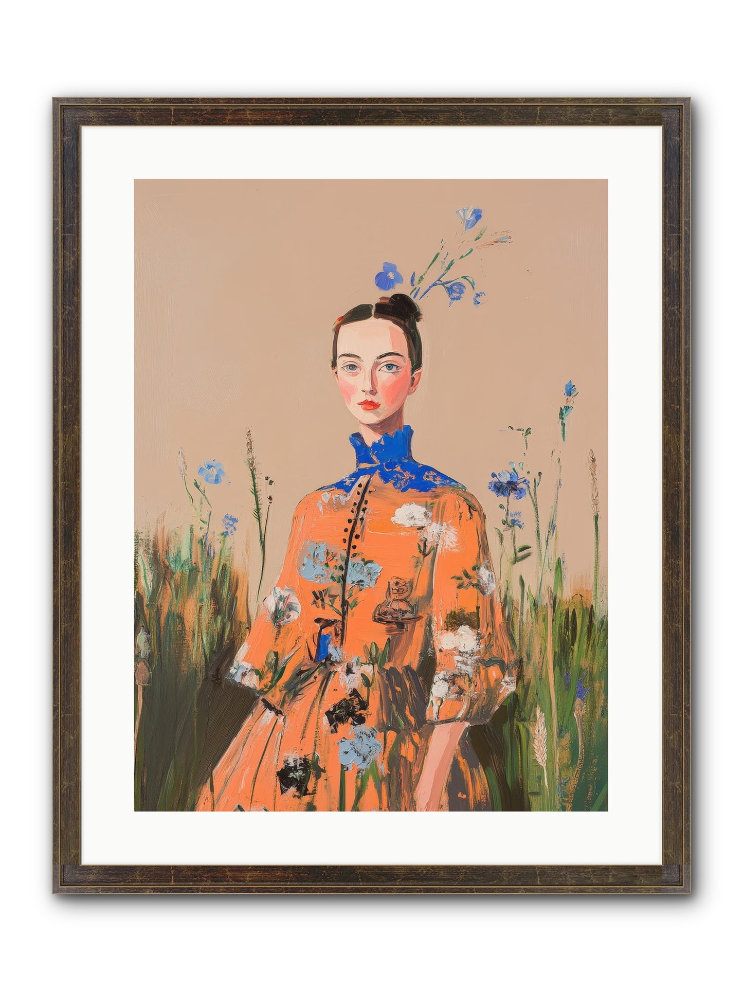 Florence Wintervale Framed Print - Slimwoods Black/Gold 18x24