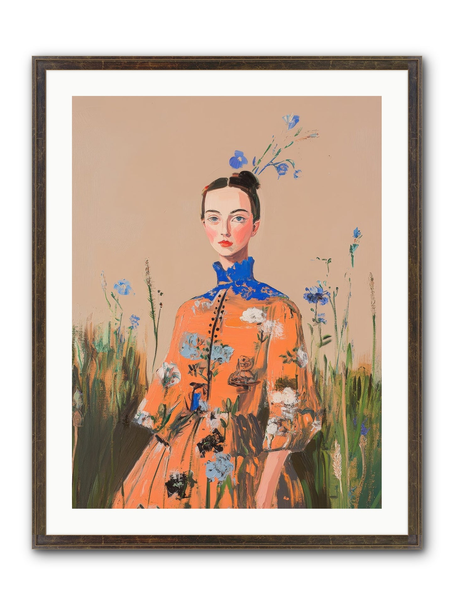 Florence Wintervale Framed Print - Slimwoods Black/Gold 24x32