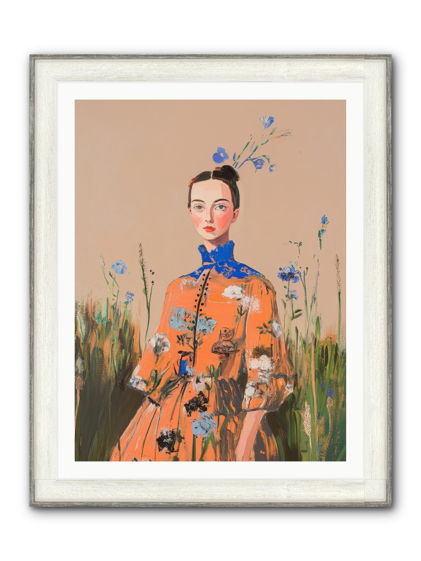 Florence Wintervale Framed Print - Driftwood White 30x40