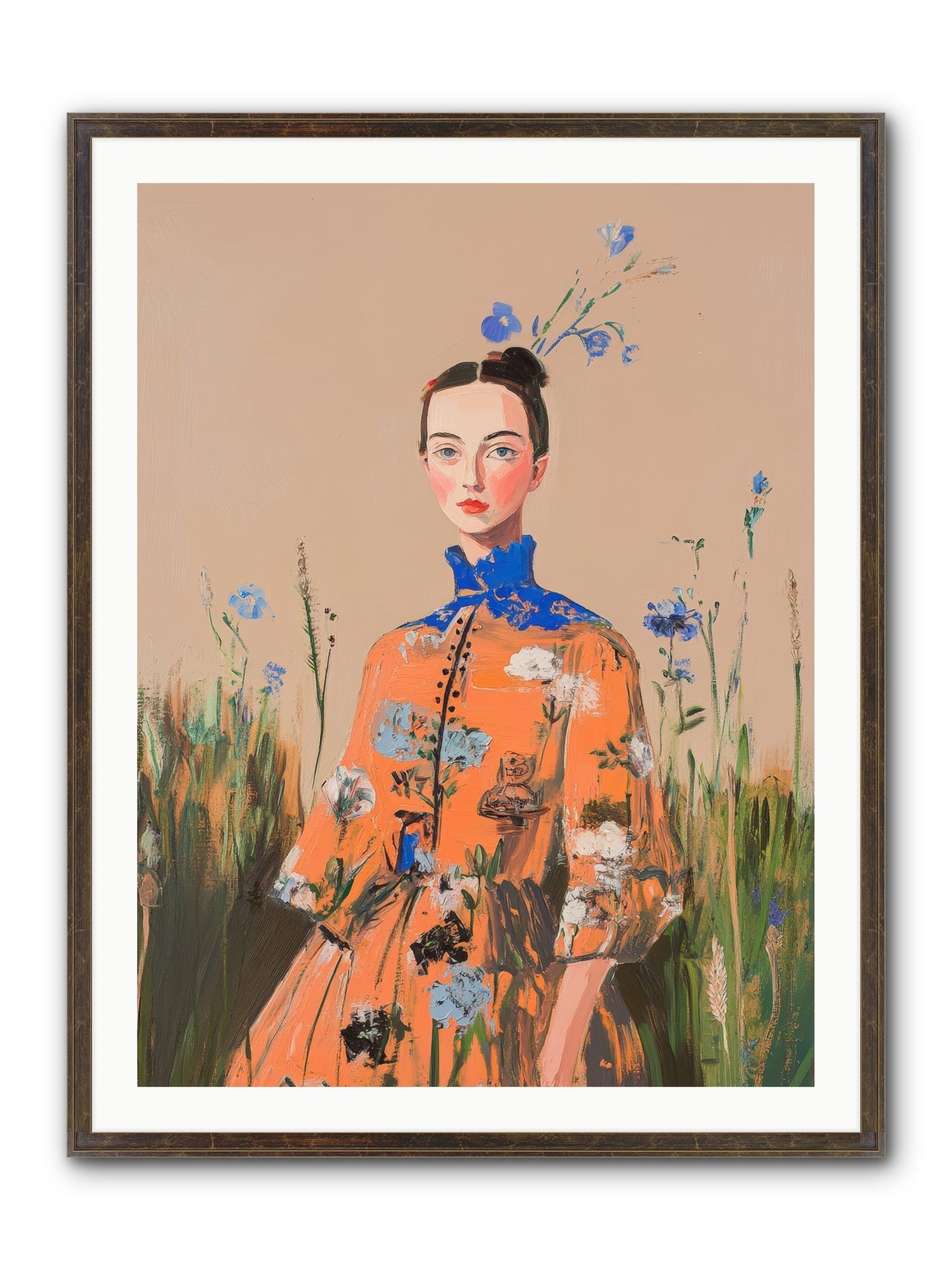 Florence Wintervale Framed Print - Slimwoods Black/Gold 30x40