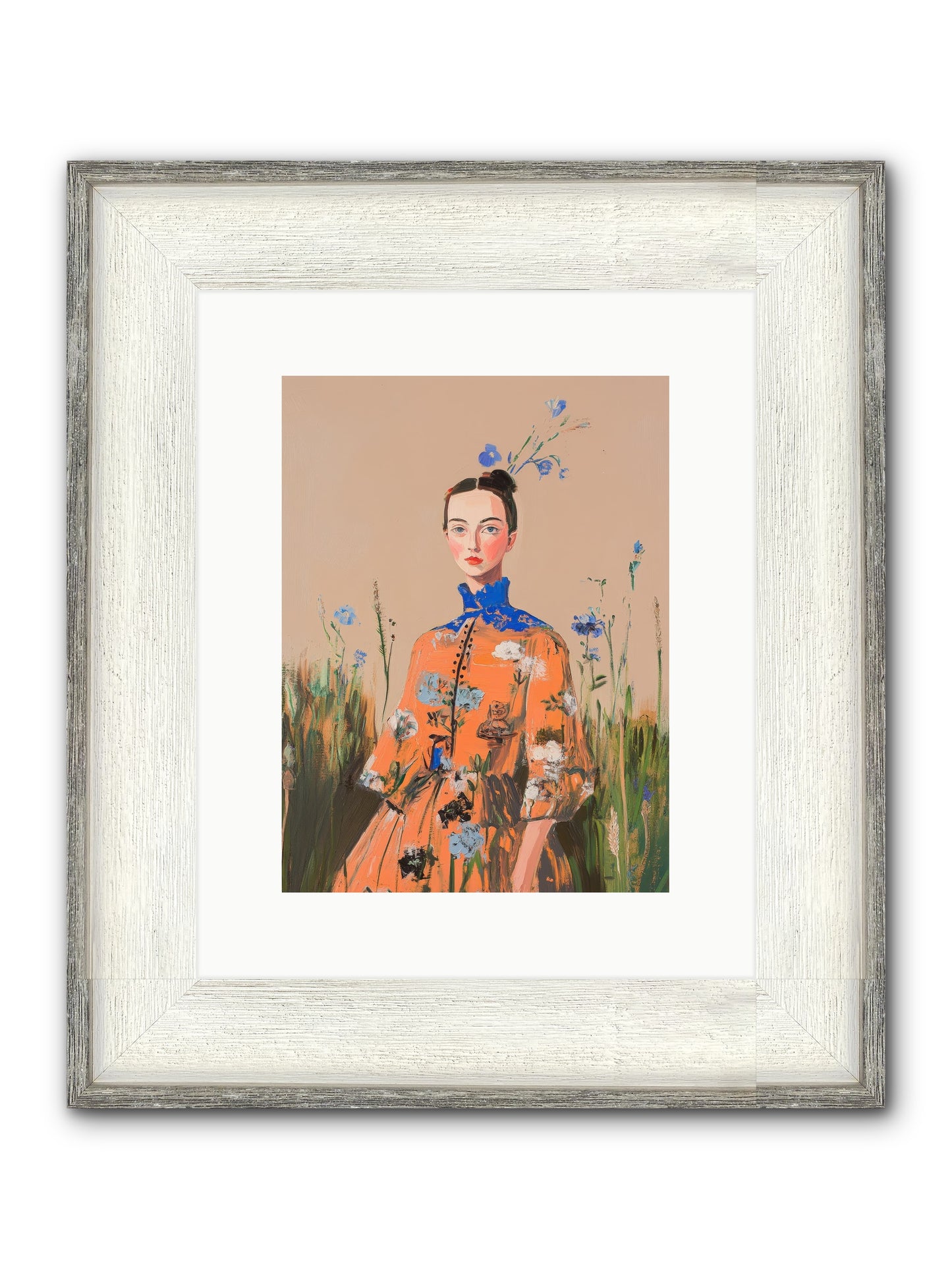 Florence Wintervale Framed Print - Driftwood White 9x12