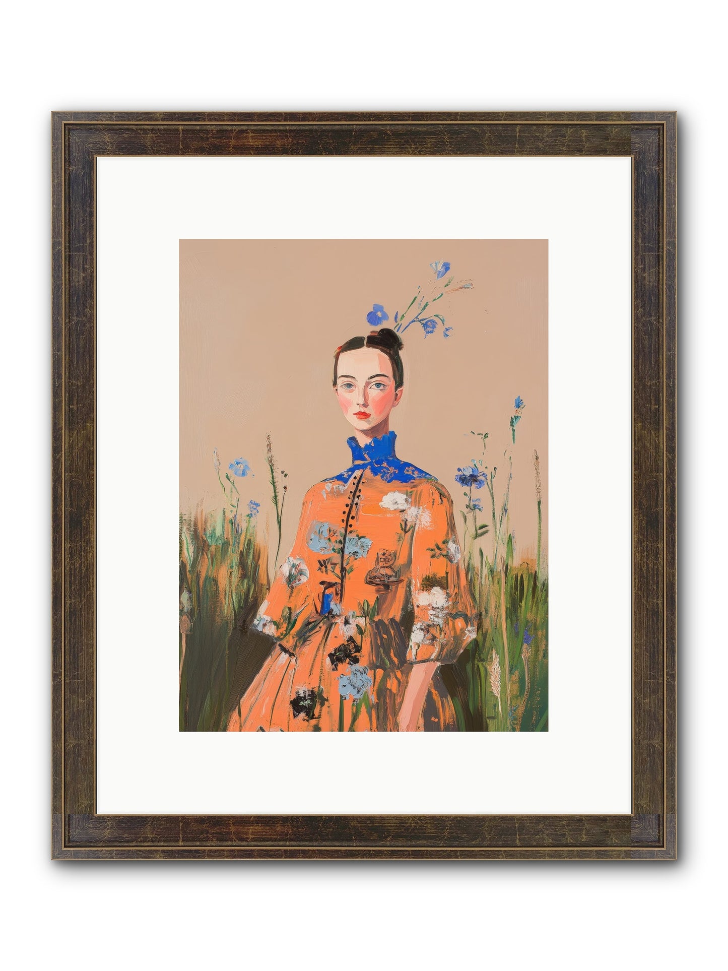 Florence Wintervale Framed Print - Slimwoods Black/Gold 9x12
