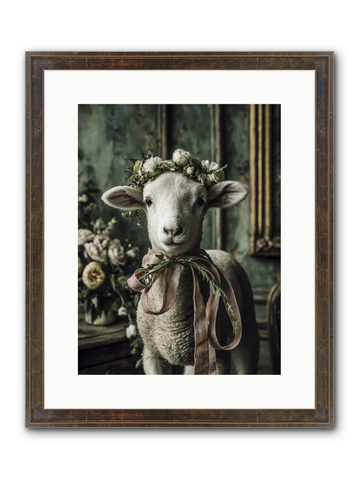 Florette Framed Print - Slimwoods Black/Gold 12x16