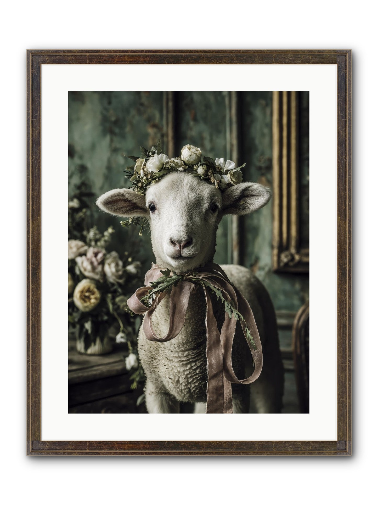 Florette Framed Print - Slimwoods Black/Gold 18x24