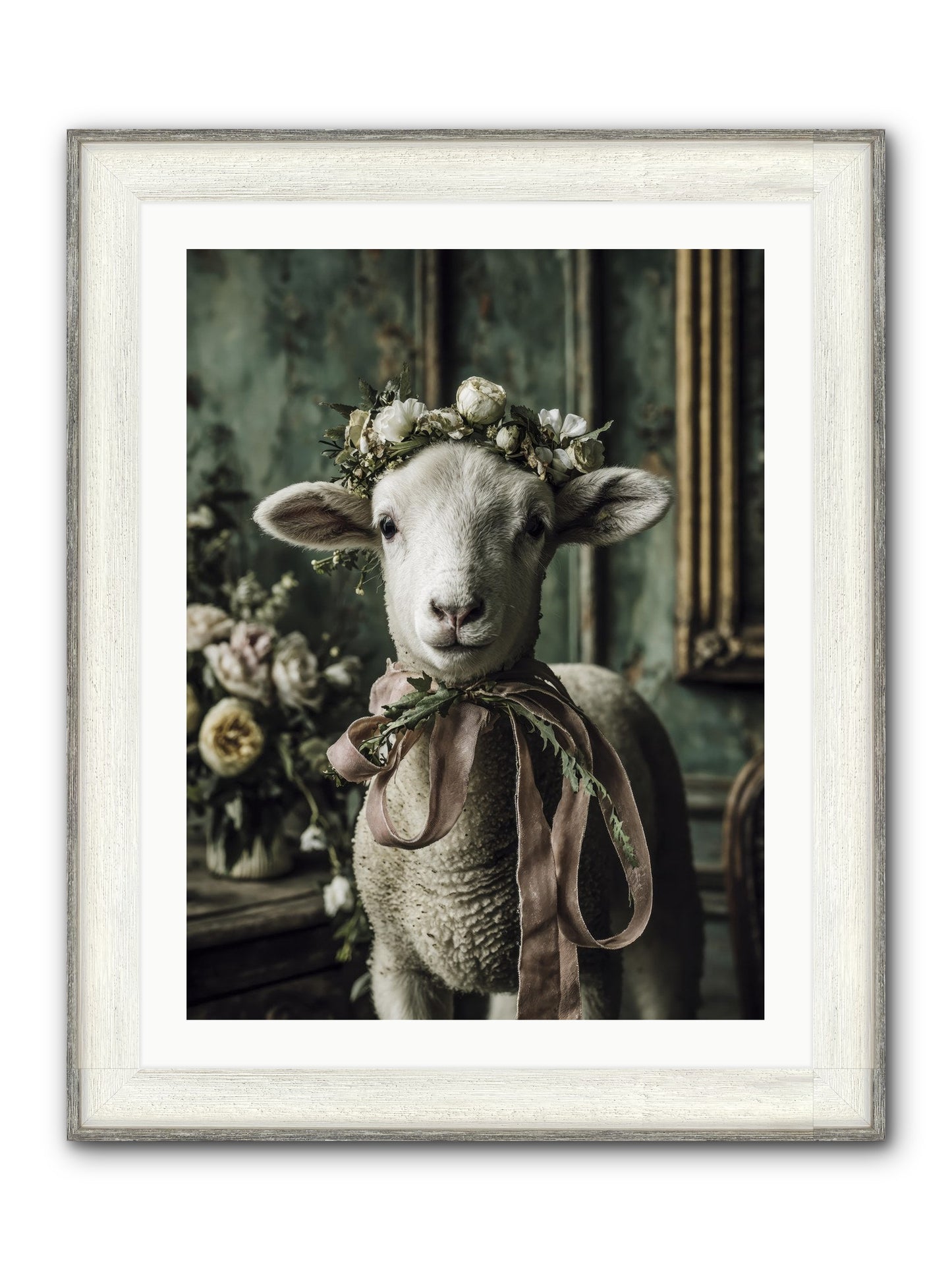 Florette Framed Print - Driftwood White 24x32