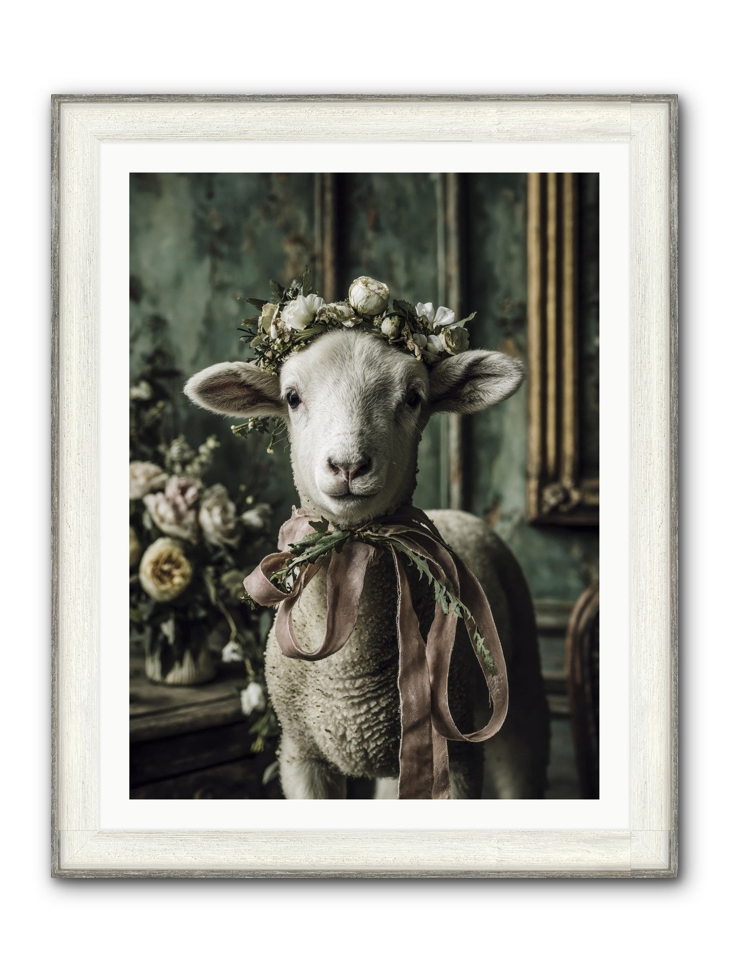 Florette Framed Print - Driftwood White 30x40