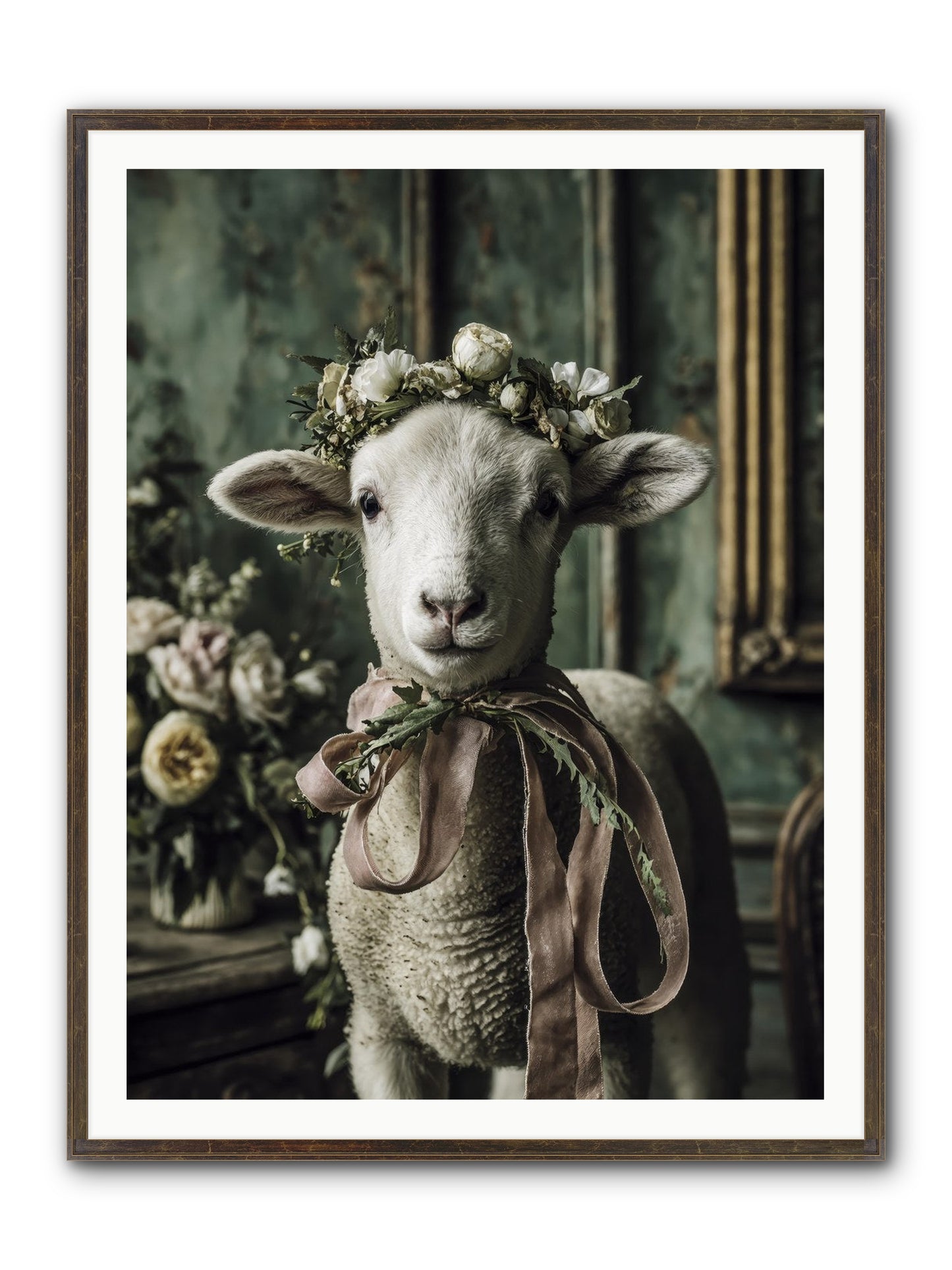 Florette Framed Print - Slimwoods Black/Gold 36x48