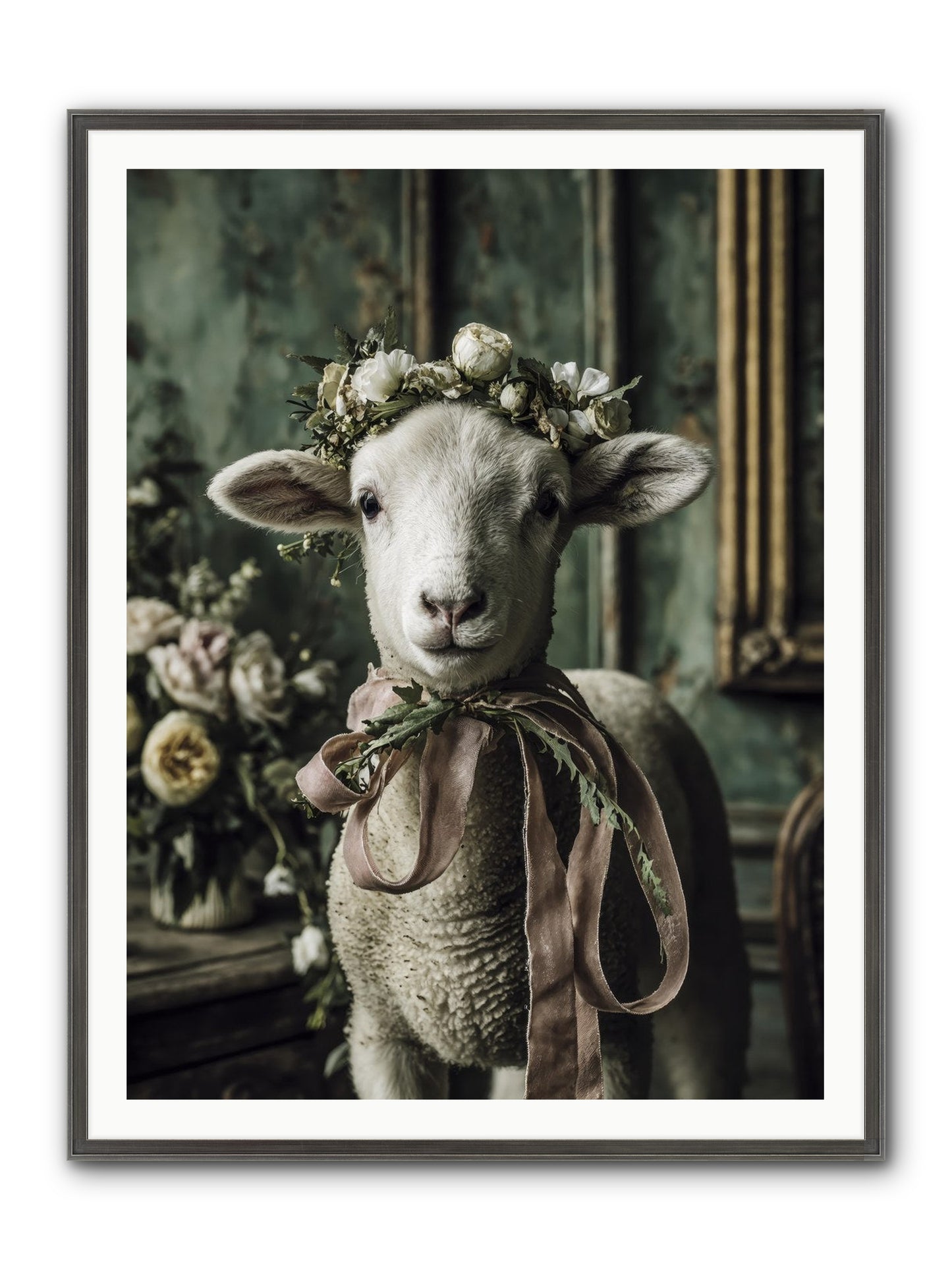 Florette Framed Print - Slimwoods Black/Silver 36x48