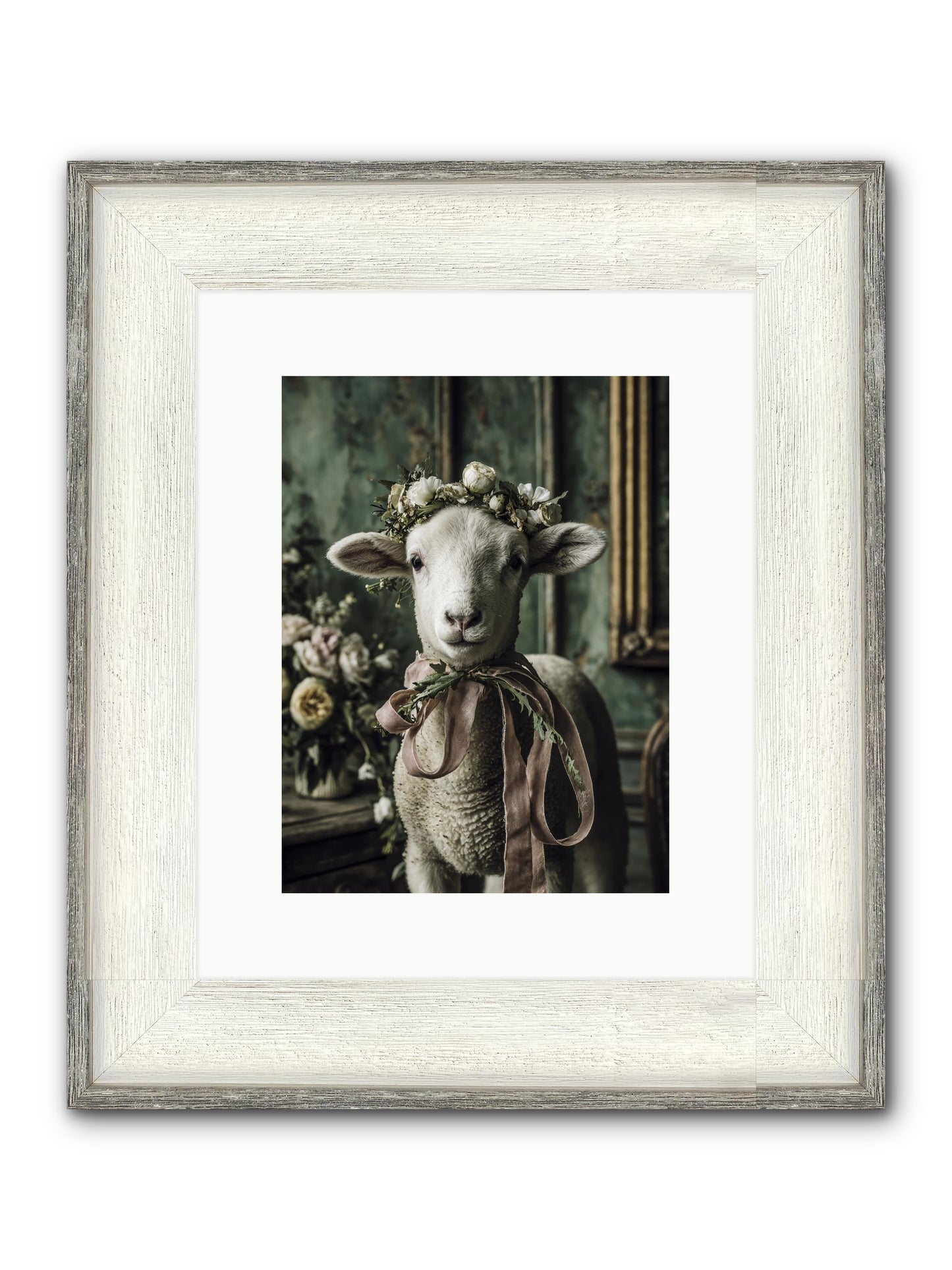 Florette Framed Print - Driftwood White 9x12